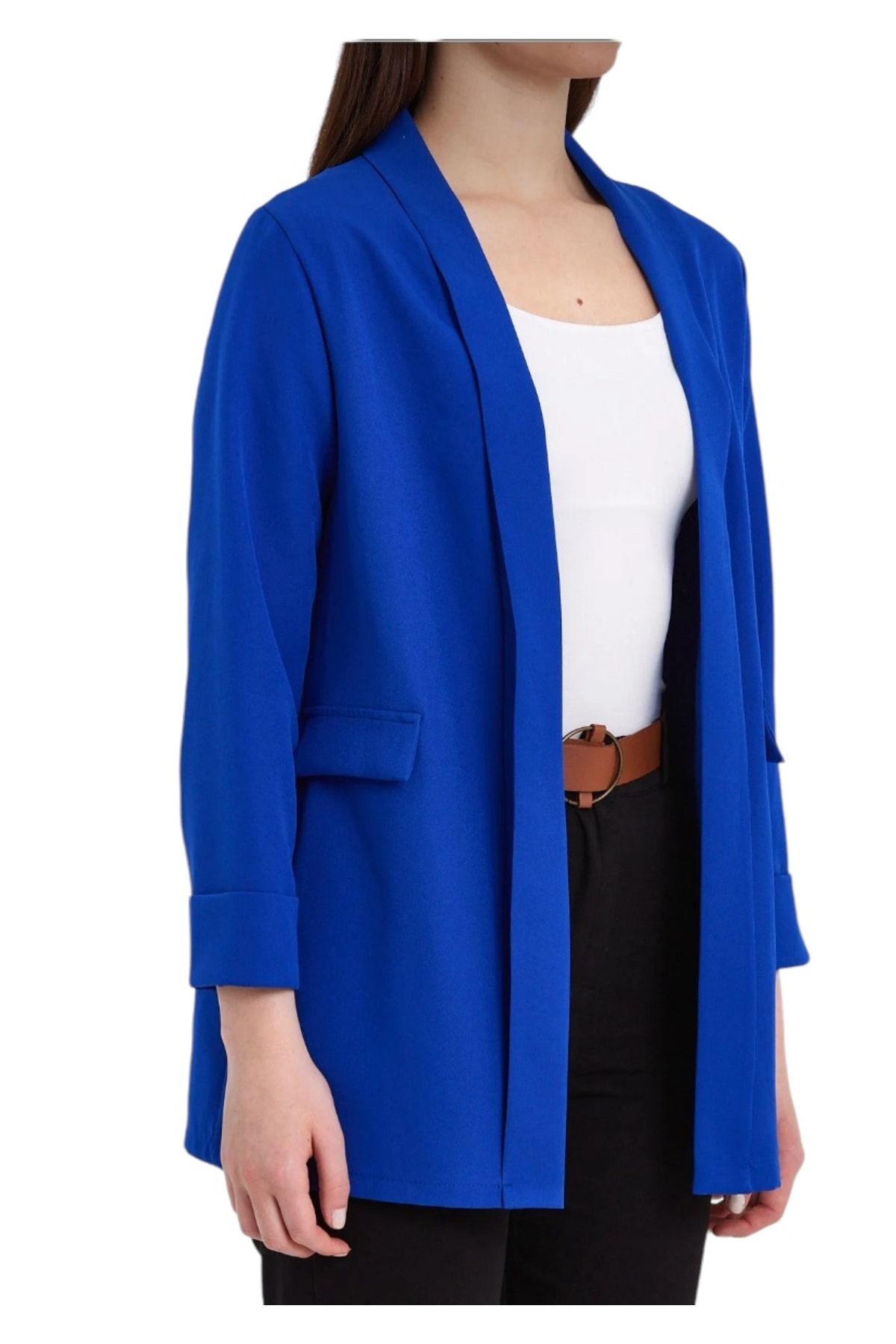 Heyya Kadın Giy Çık Saks Mavisi Ceket