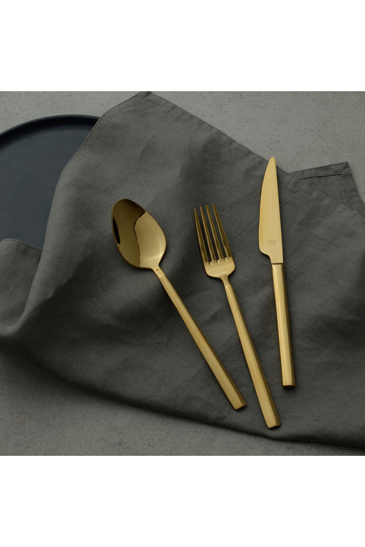 Hisar Milano Titanyum Gold 84 Parça Çelik 12 Kişilik Çatal Kaşık Bıçak Seti