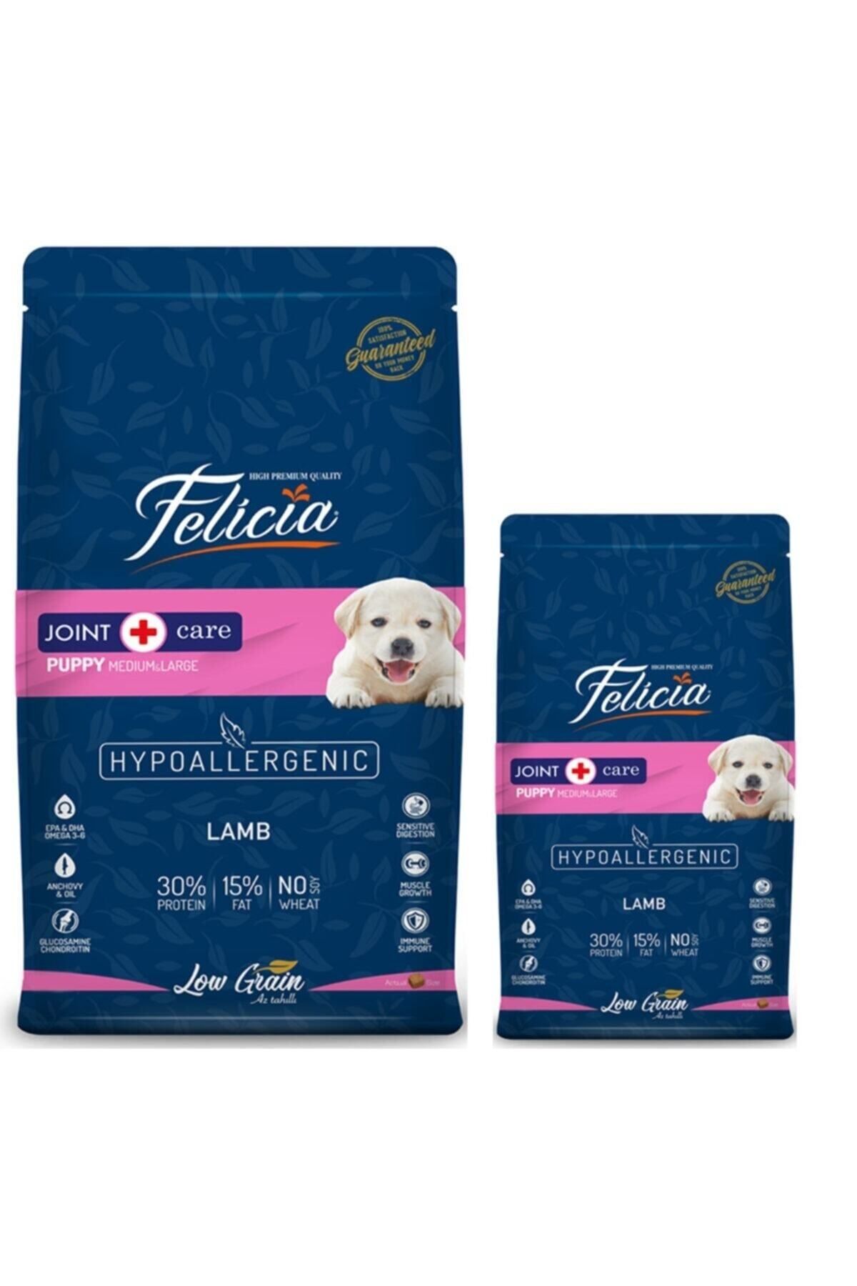 Felicia Az Tahıllı Yavru Kuzulu Orta Büyük Irk Hypoallergenic Köpek Maması 15 + 3 kg