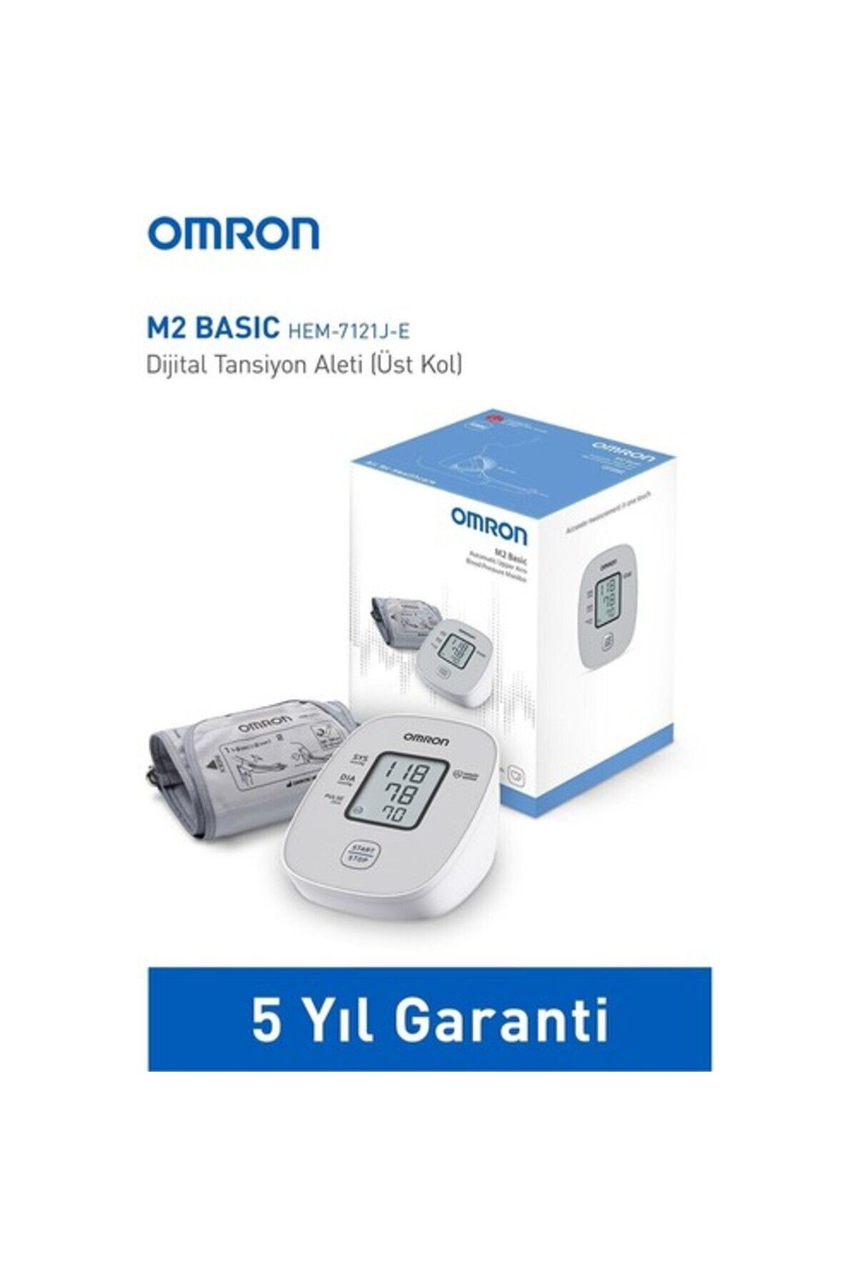 Omron M2 basic Hem-7121j-e Üst Koldan Ölçer Dijital Tansiyon Aleti