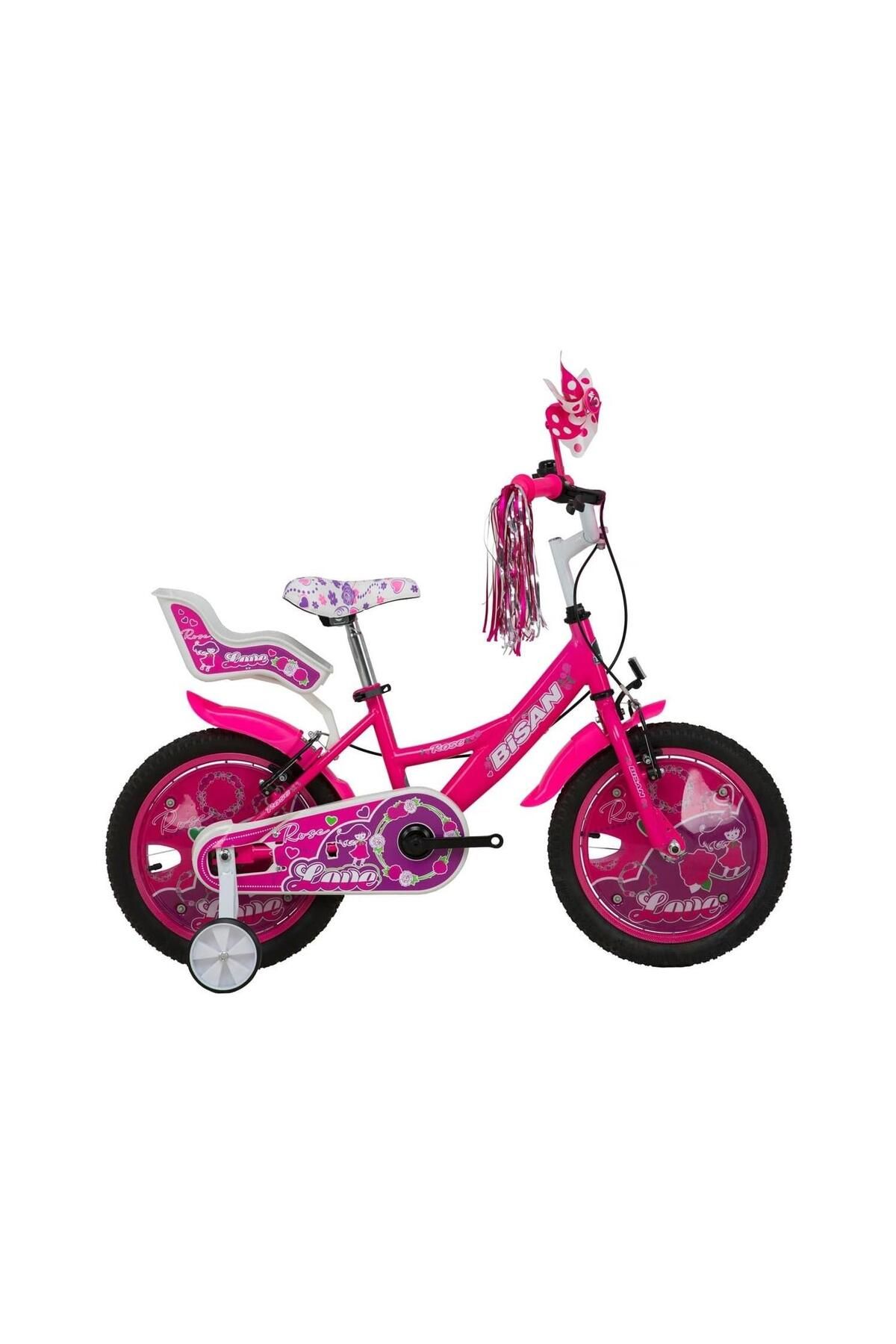 Bisan Rose Kız Çocuk Bisikleti 26cm V 16 Jant Metalik Pembe