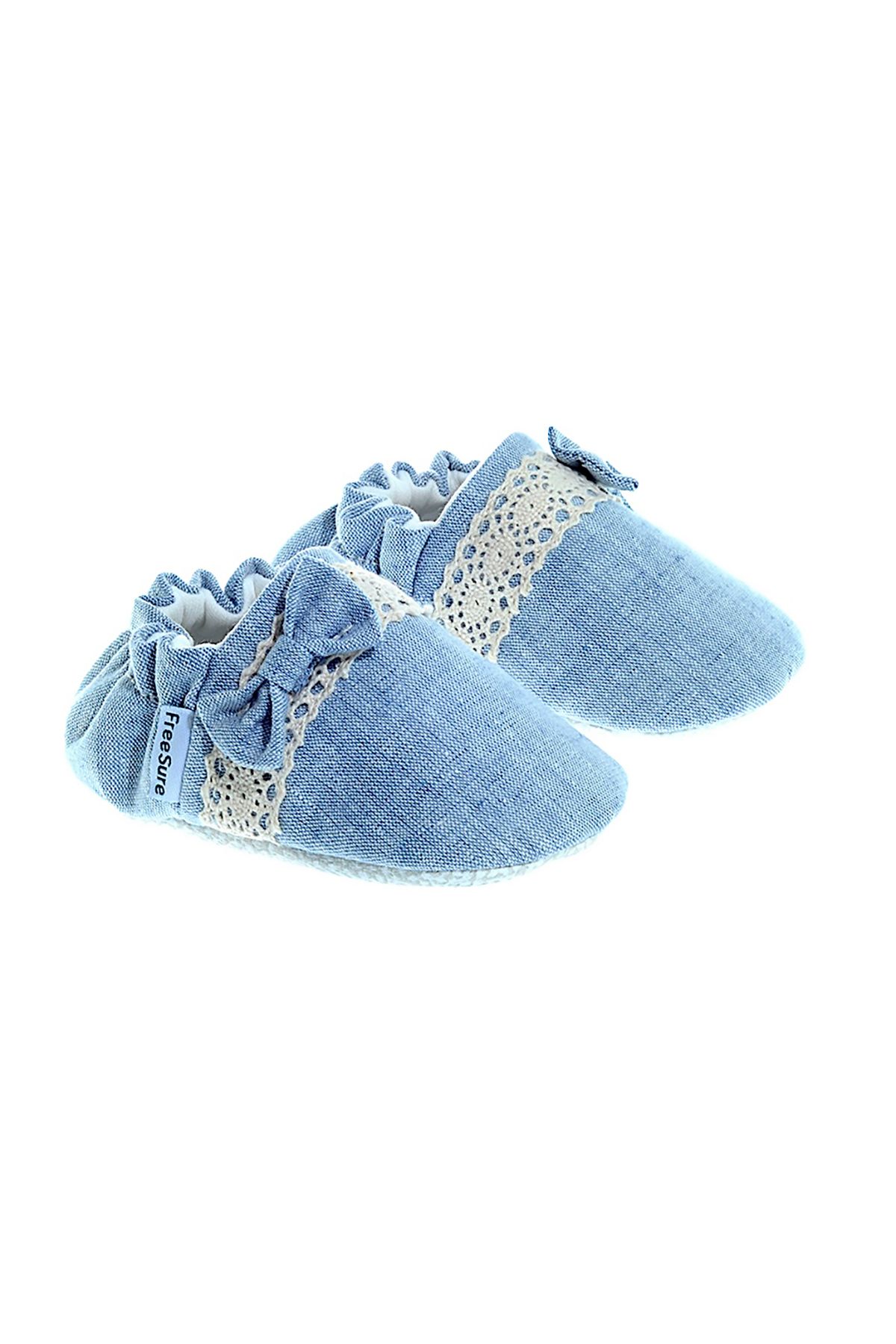 Freesure 241150 Mavi Kız Bebek Patiği, Bebek Ayakkabısı, Kaymaz Taban