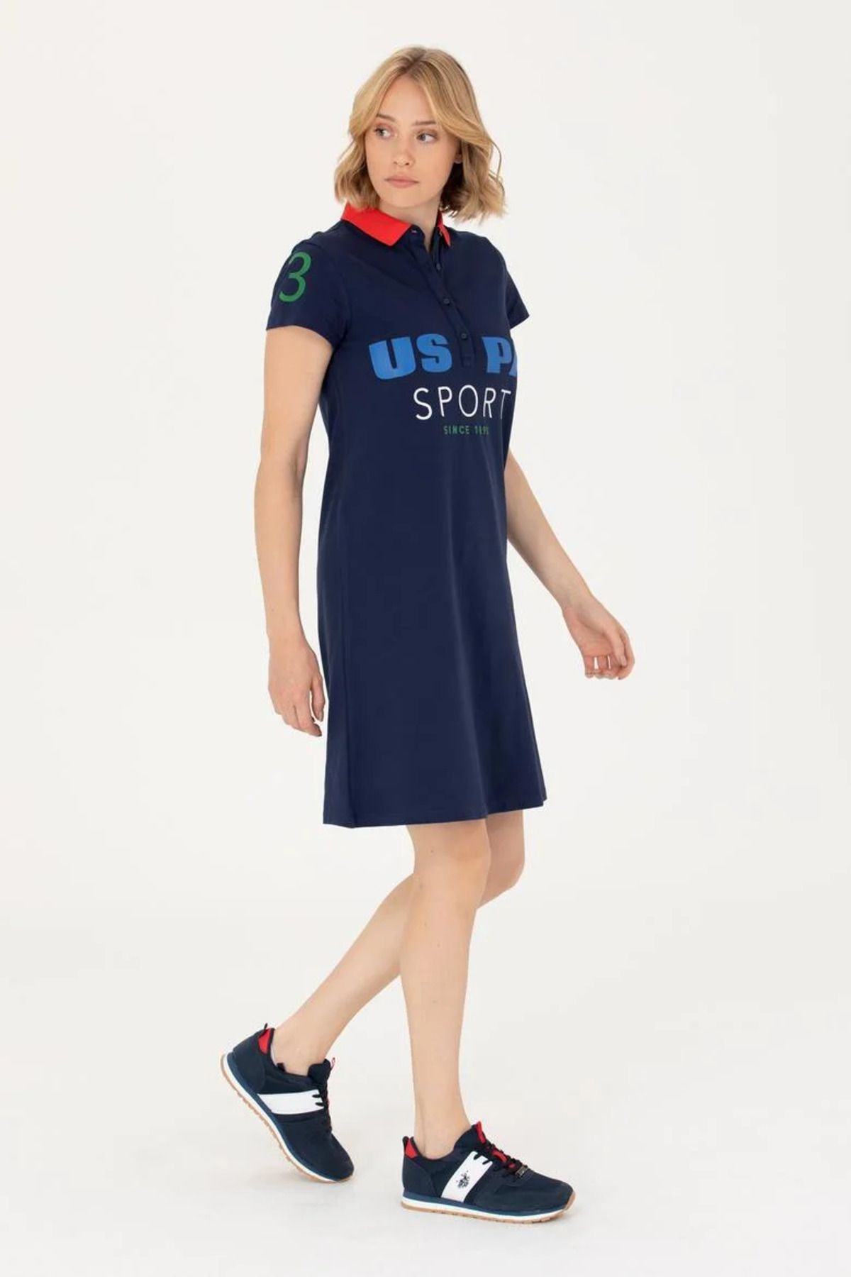 U.S. Polo Assn. Lacivert Spor Kadın Elbise - Nehrin Style