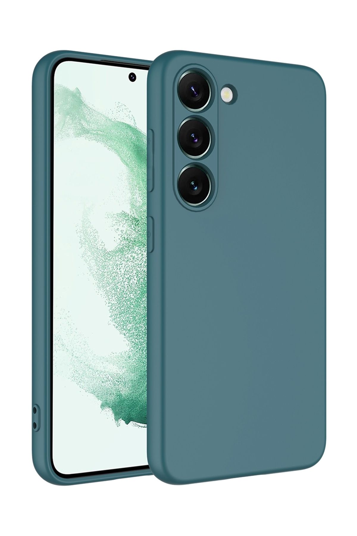 Eiroo Lansman Samsung Galaxy S23 Plus Kamera Korumalı Yeşil Silikon Kılıf