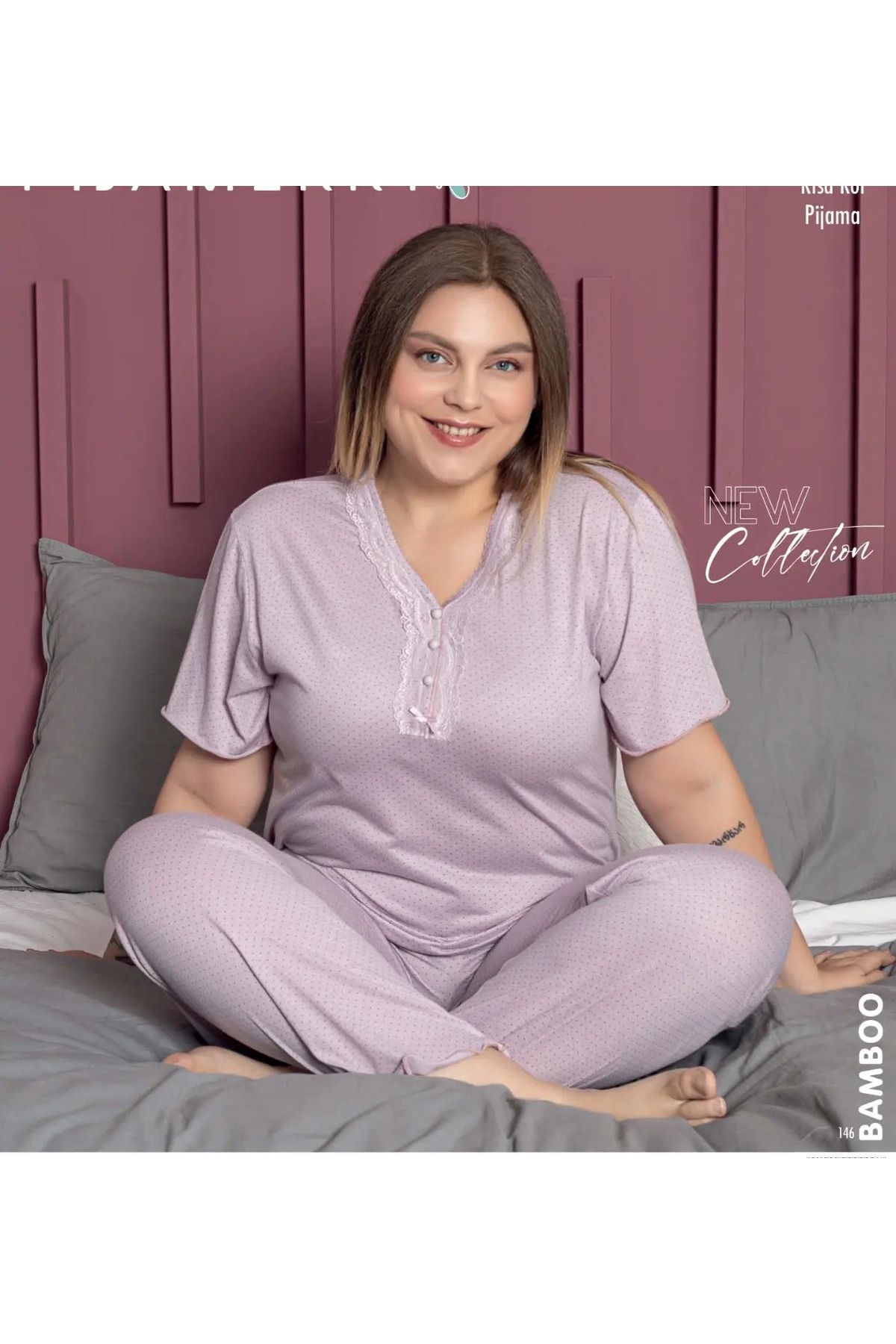 pijamakeyfi Kadın Büyük Beden Kısa Kol Pijama Takımı