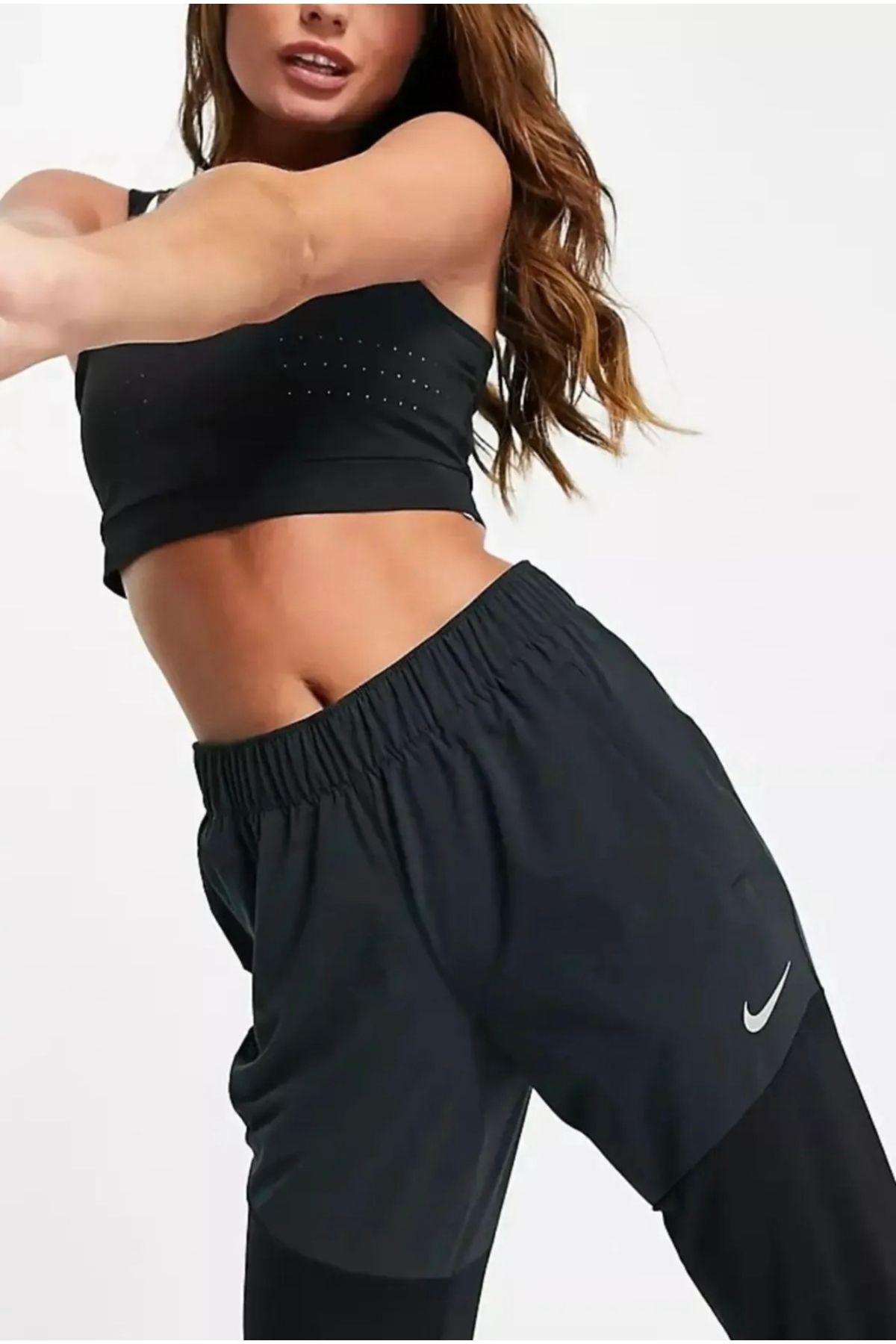 Nike Standart Siyah - Gri - Gümüş Kadın Eşofman Altı
