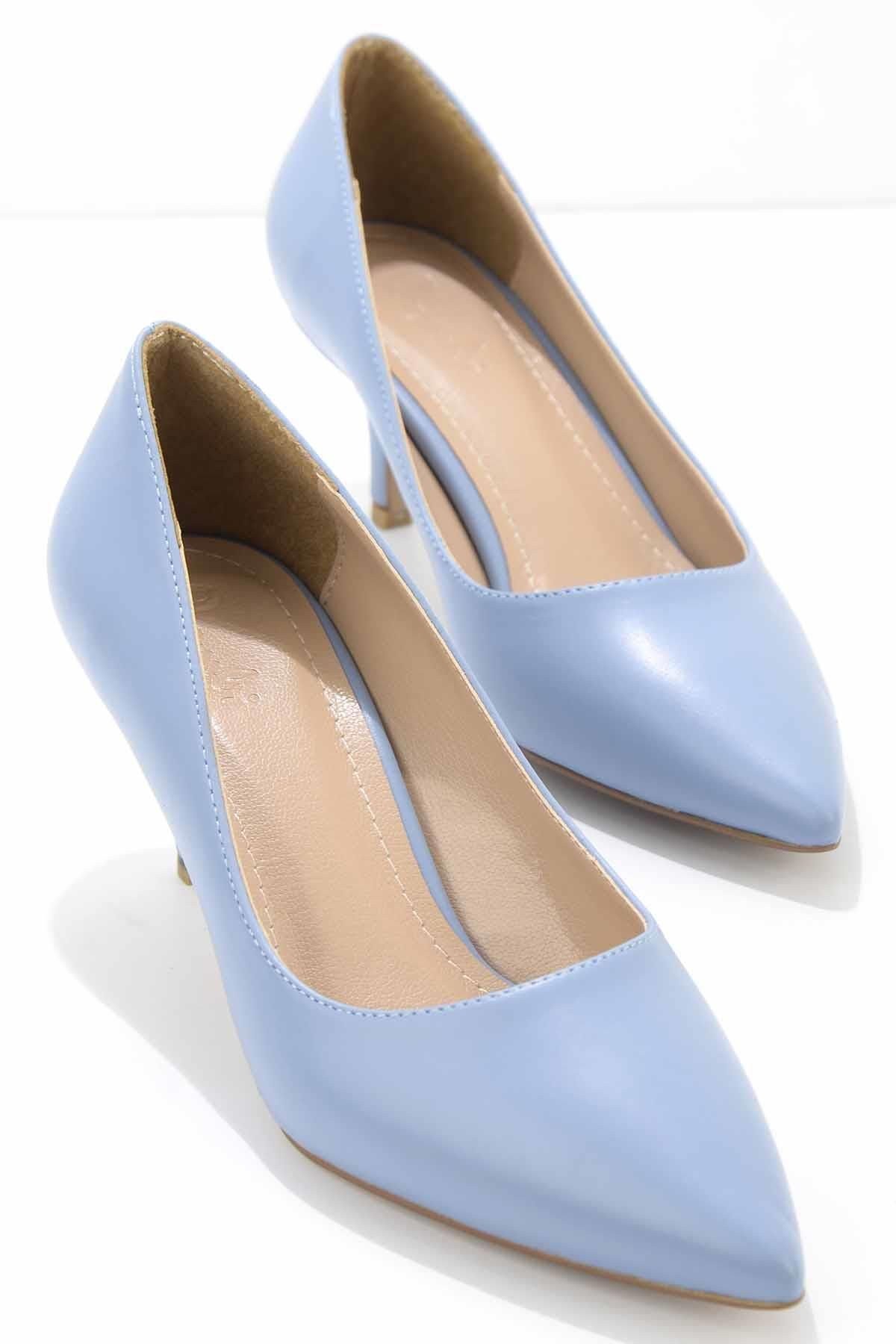 Bambi Mavi Kadın Klasik Topuklu Ayakkabı K01232010009