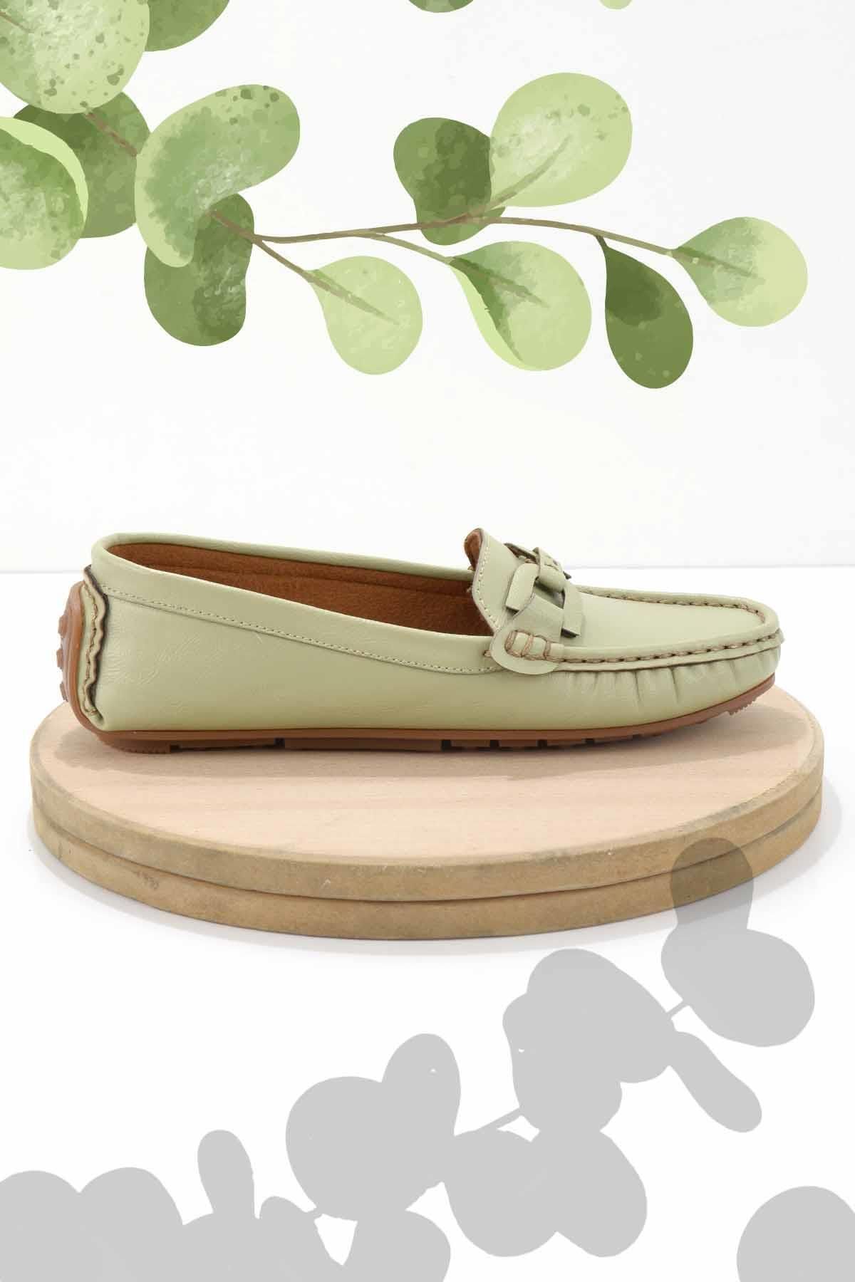 Bambi Su Yeşili Kadın Loafer Ayakkabı K01309100109