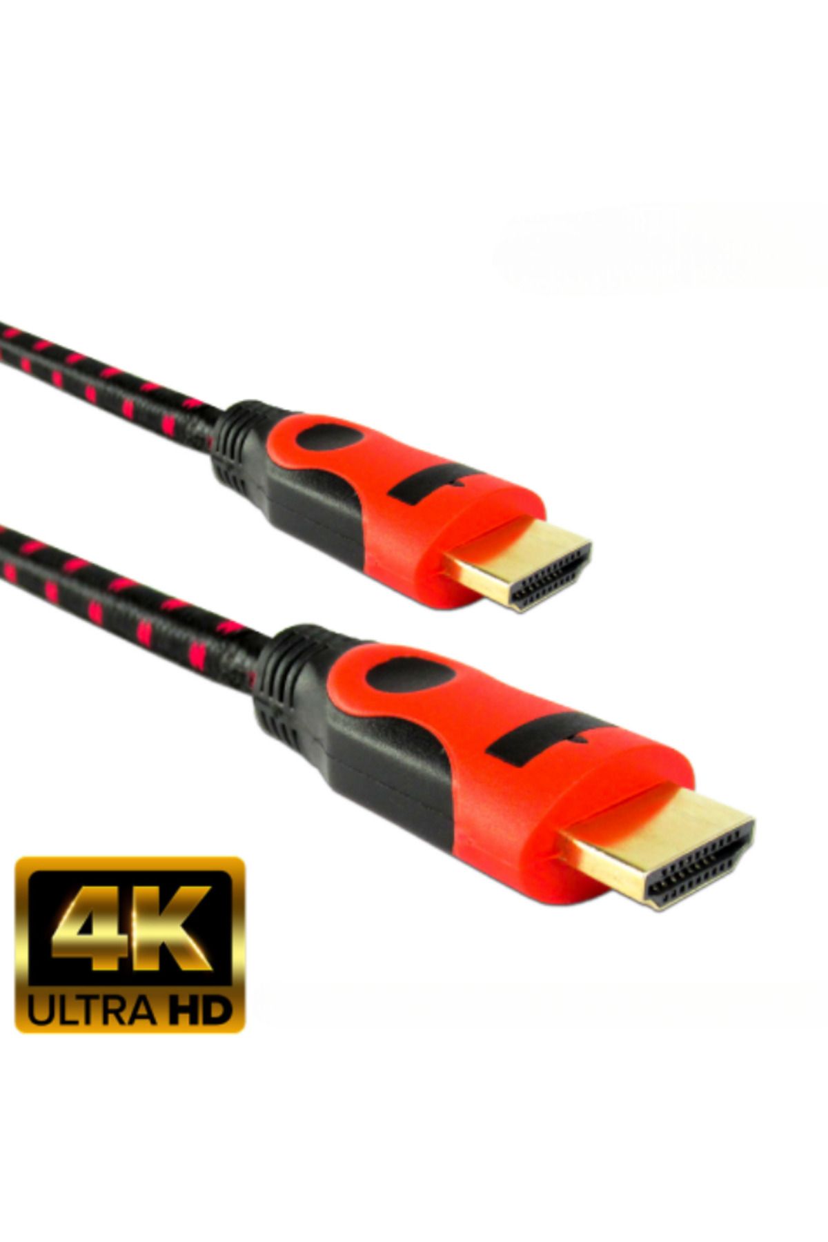 ostende 1.5 Mt Altın Uçlu Full HD 4K TV Monitör Ps Uydu Alıcısı PC Uyumlu HDMI Kablosu Kırmızı Siyah