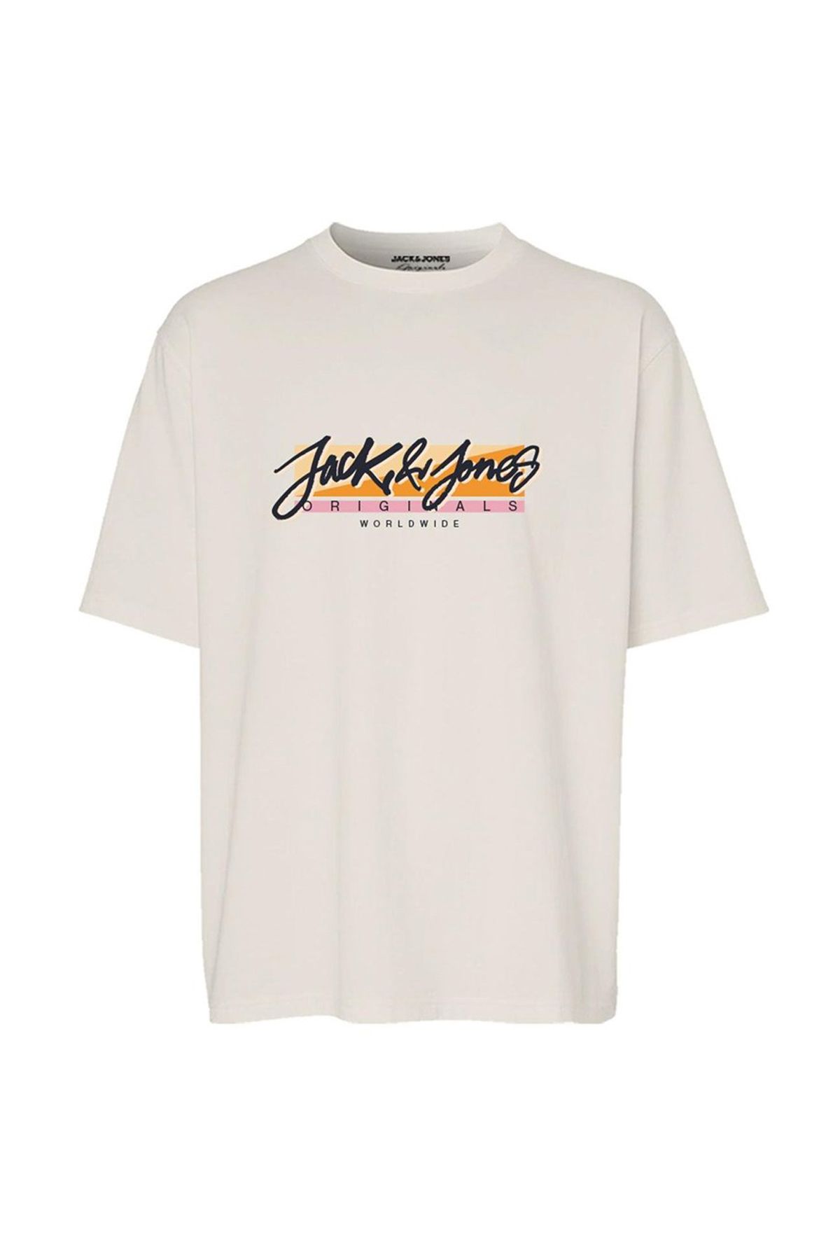 Jack & Jones JORTAMPA TEE SS CREW NECK Bej Erkek Kısa Kol T-Shirt