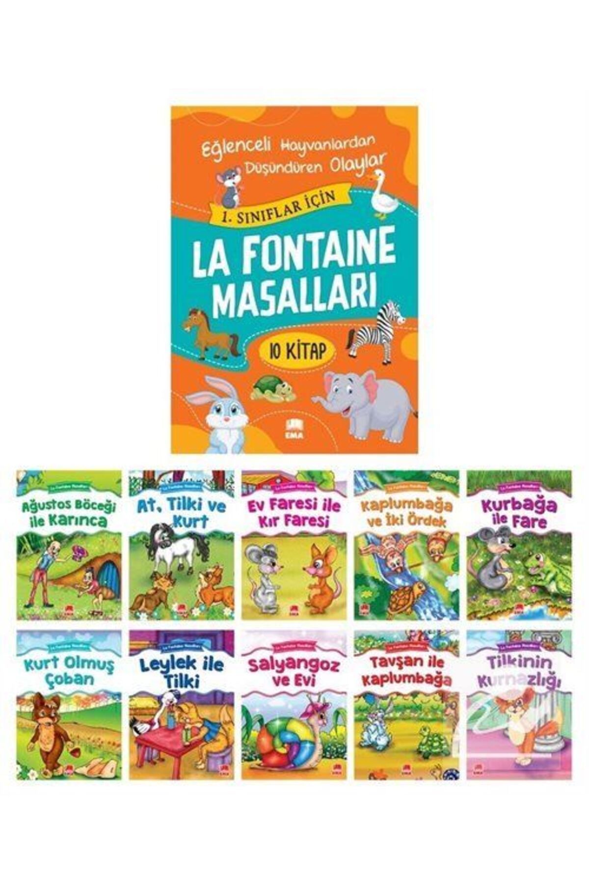 Ema Çocuk La Fontaine Masalları (10 KİTAP TAKIM - BÜYÜK BOY)