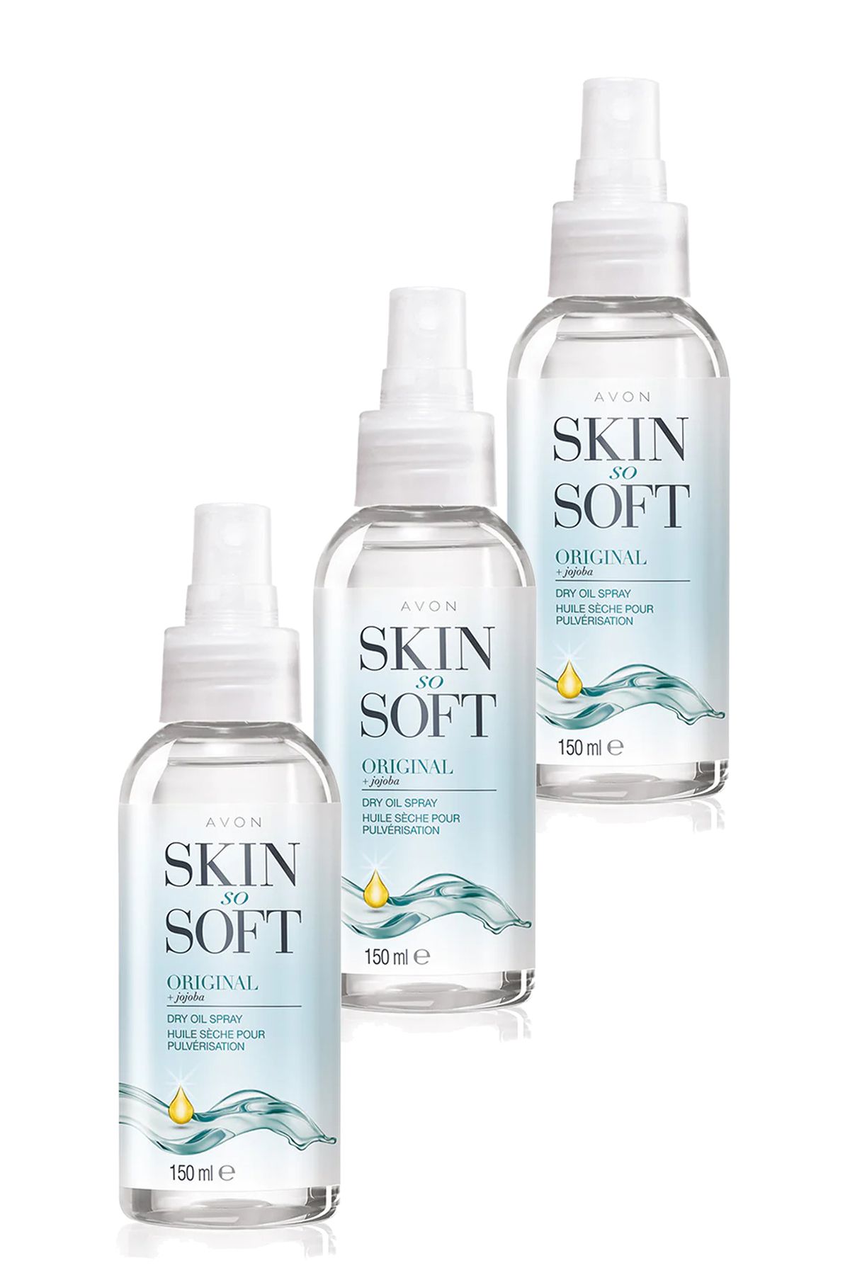 Avon Skin So Soft Orijinal Kuru Yağ Spreyi 150 Ml. Üçlü Set