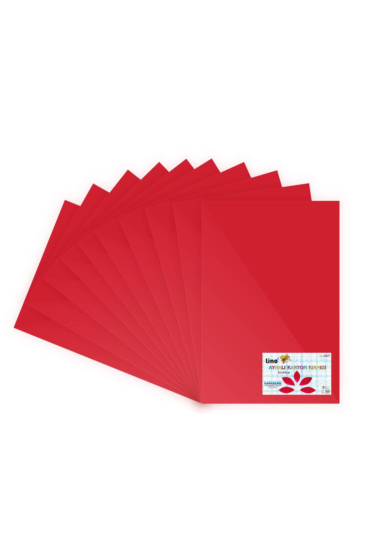 Lino Aynalı (METALİK) Karton Kırmızı 10lu (50X70 CM.)