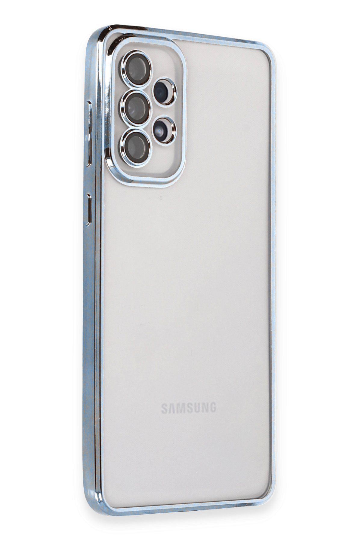 cepmoda Samsung Galaxy A73 5G - Telefon Kılıfı Lens Korumalı Şık Tasarımlı Lazer Kapak - Açık Mavi