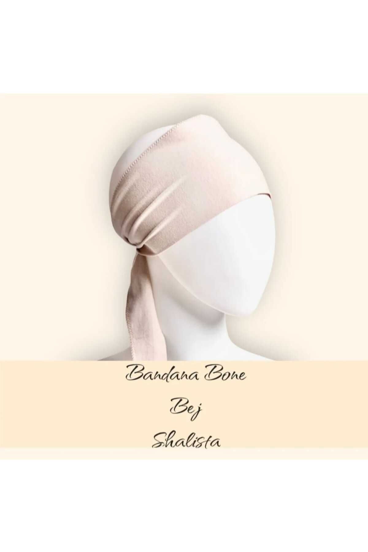 Shalista 5 Al 4 Öde Ayarlanabilir Dikişsiz Bandana Bonesu Ultra Kullanışlı Viskon Pamuklu Bej-taş Rengi