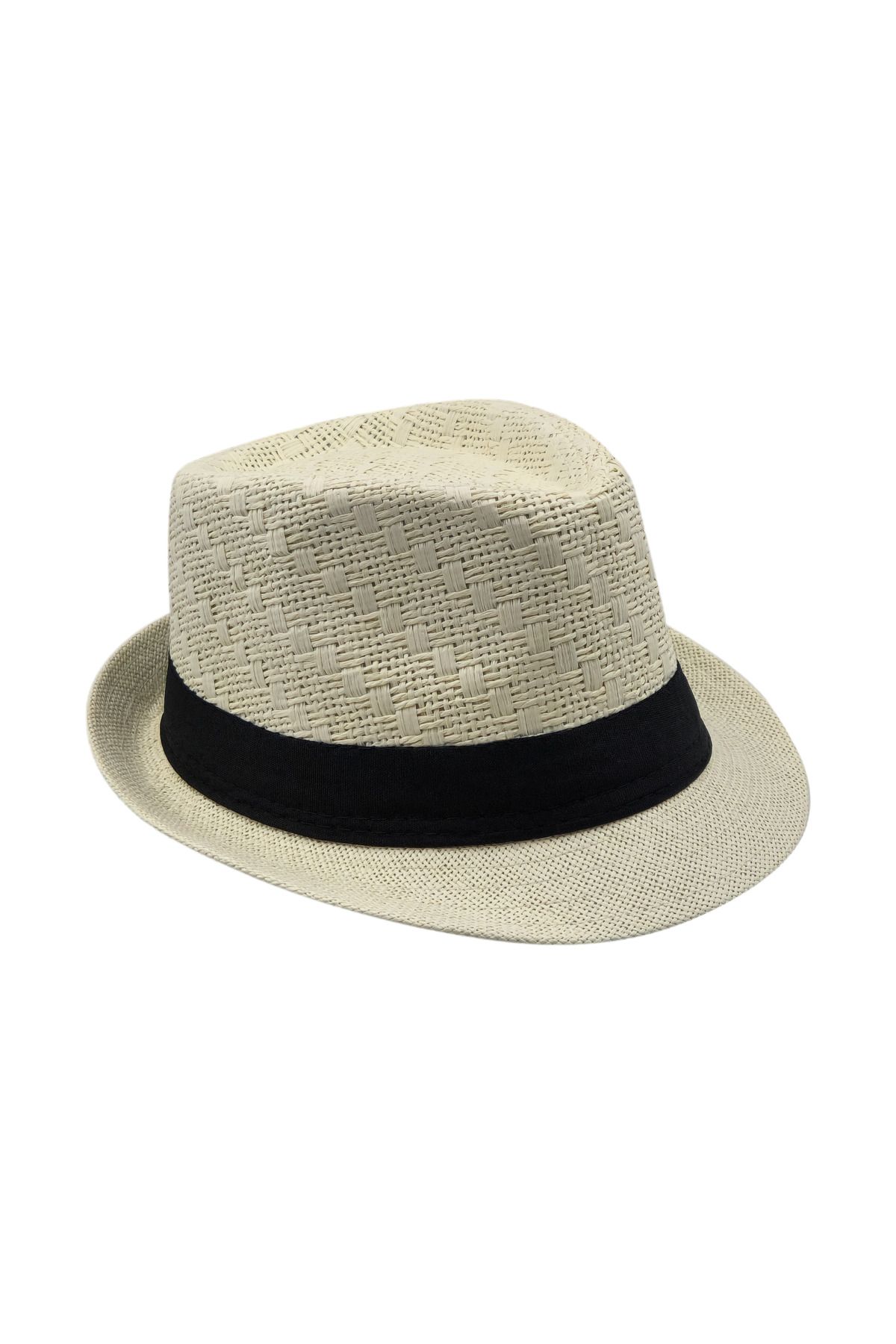 Milleniva Yazlık Hasır Panama, Erkek Kadın Fötr Şapka, Ekru