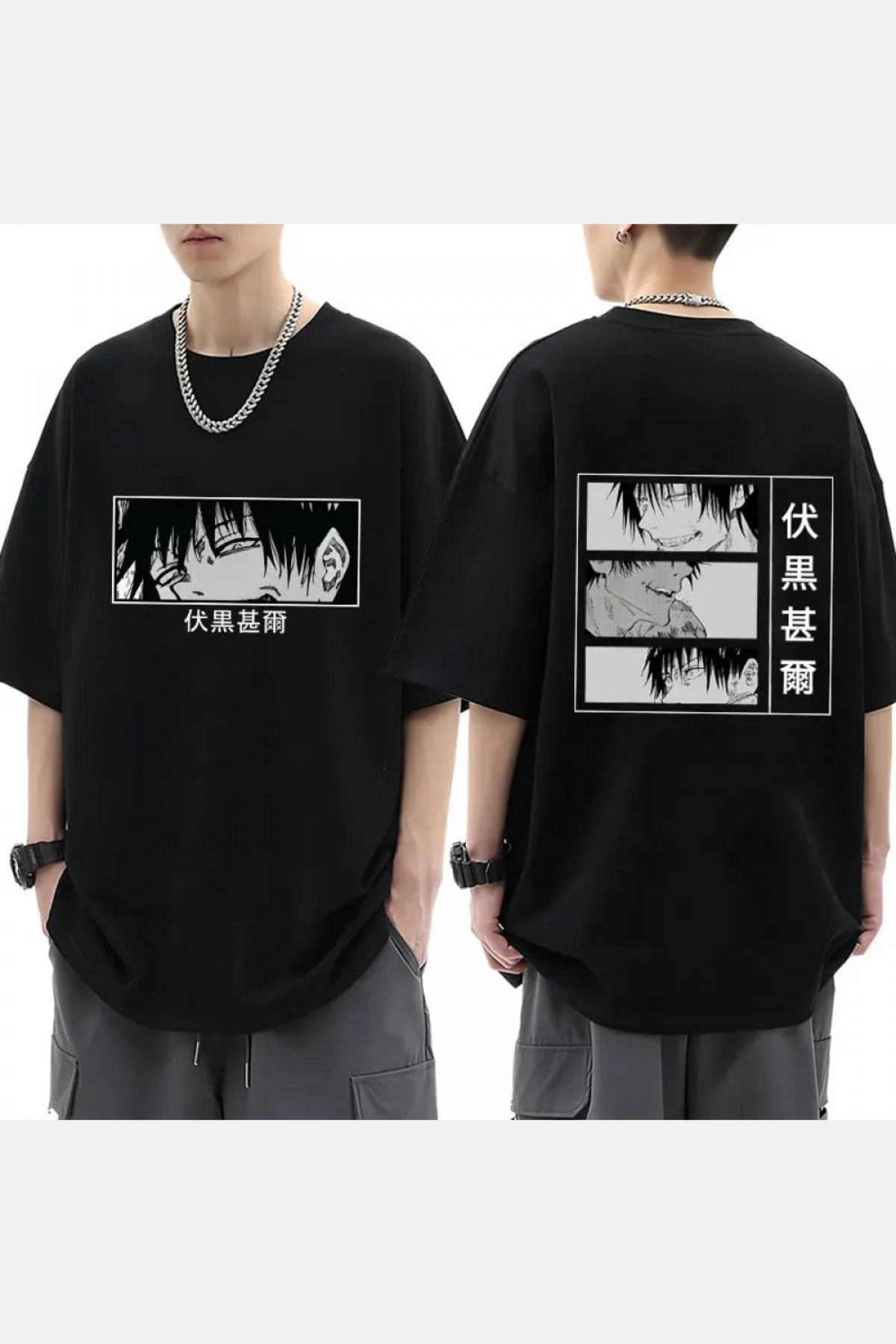 POPULUS Anime Jujutsu Kaisen Toji Eyes Ön Arka Unisex T-shirt