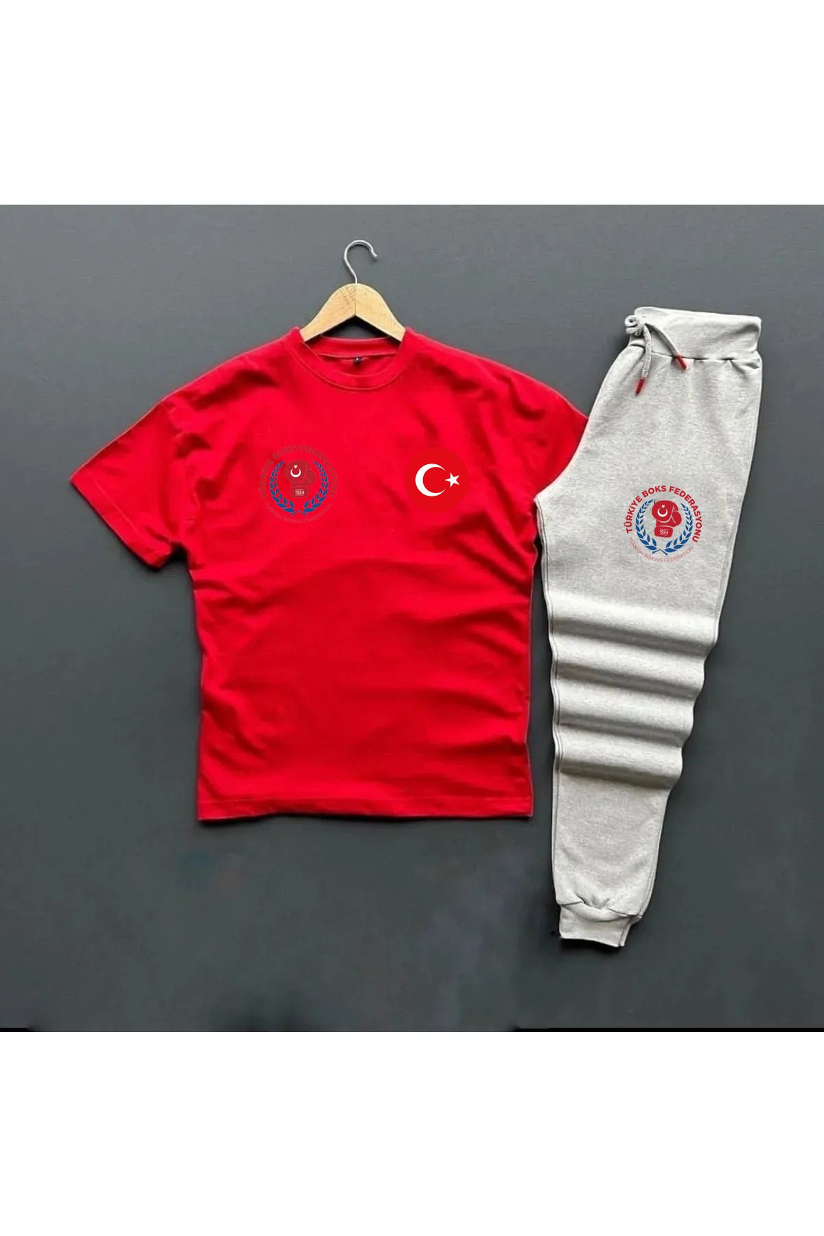 Pisa Art Boks Türkiye Milli Takım Özel Tasarım Oversize tshirt -Slim Eşofman Altı