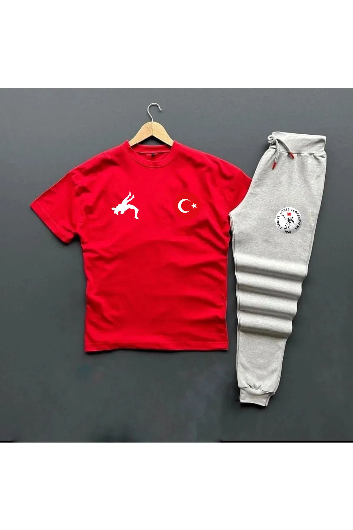 Pisa Art Güreş Türkiye Milli Takım Özel Tasarım Oversize tshirt -Slim Eşofman Altı
