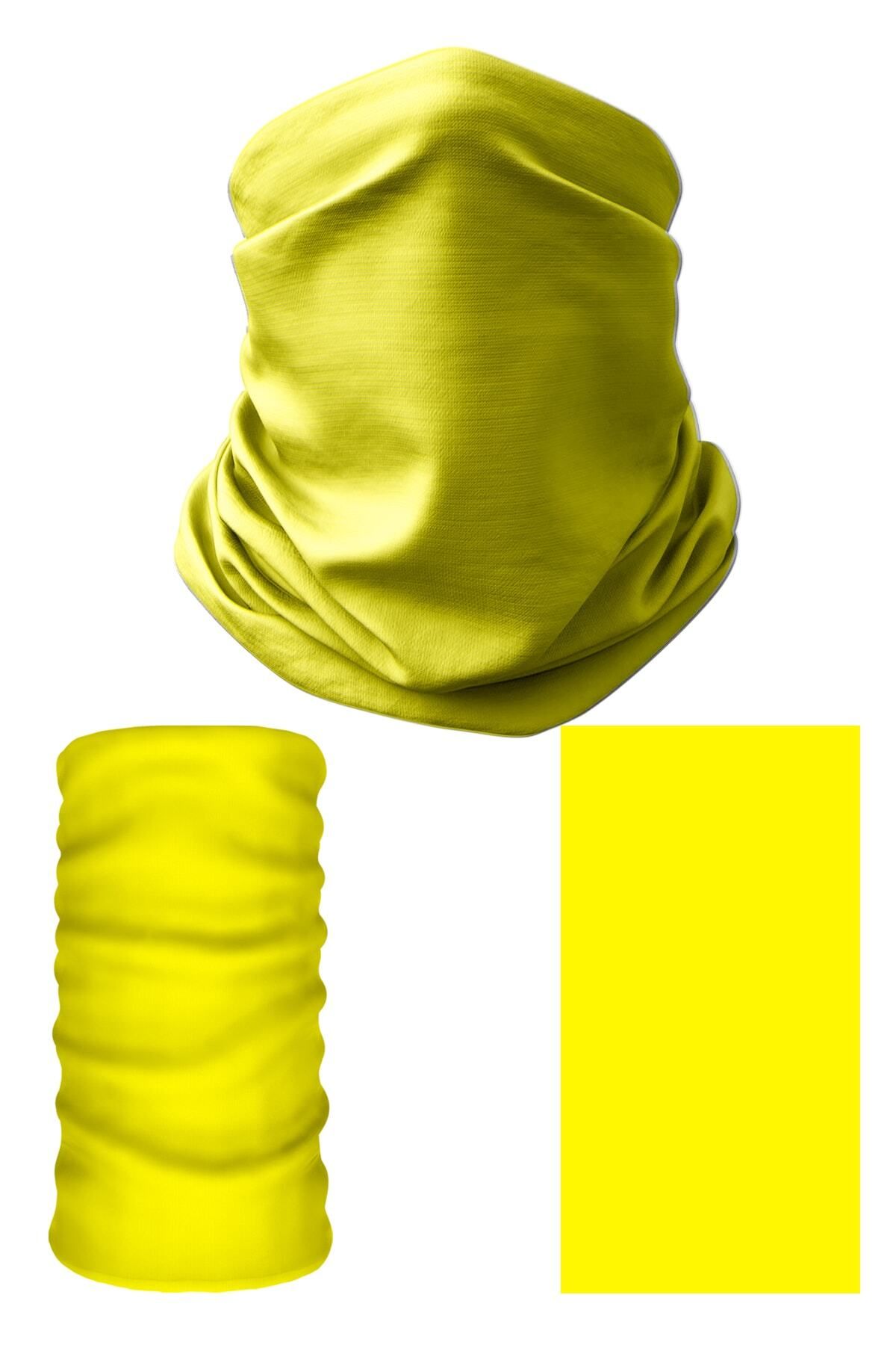 e-Taktik Sarı Kask Içi Maske Dikişsiz Tüp Boyunluk Bandana Saç Bandı Toka Bone