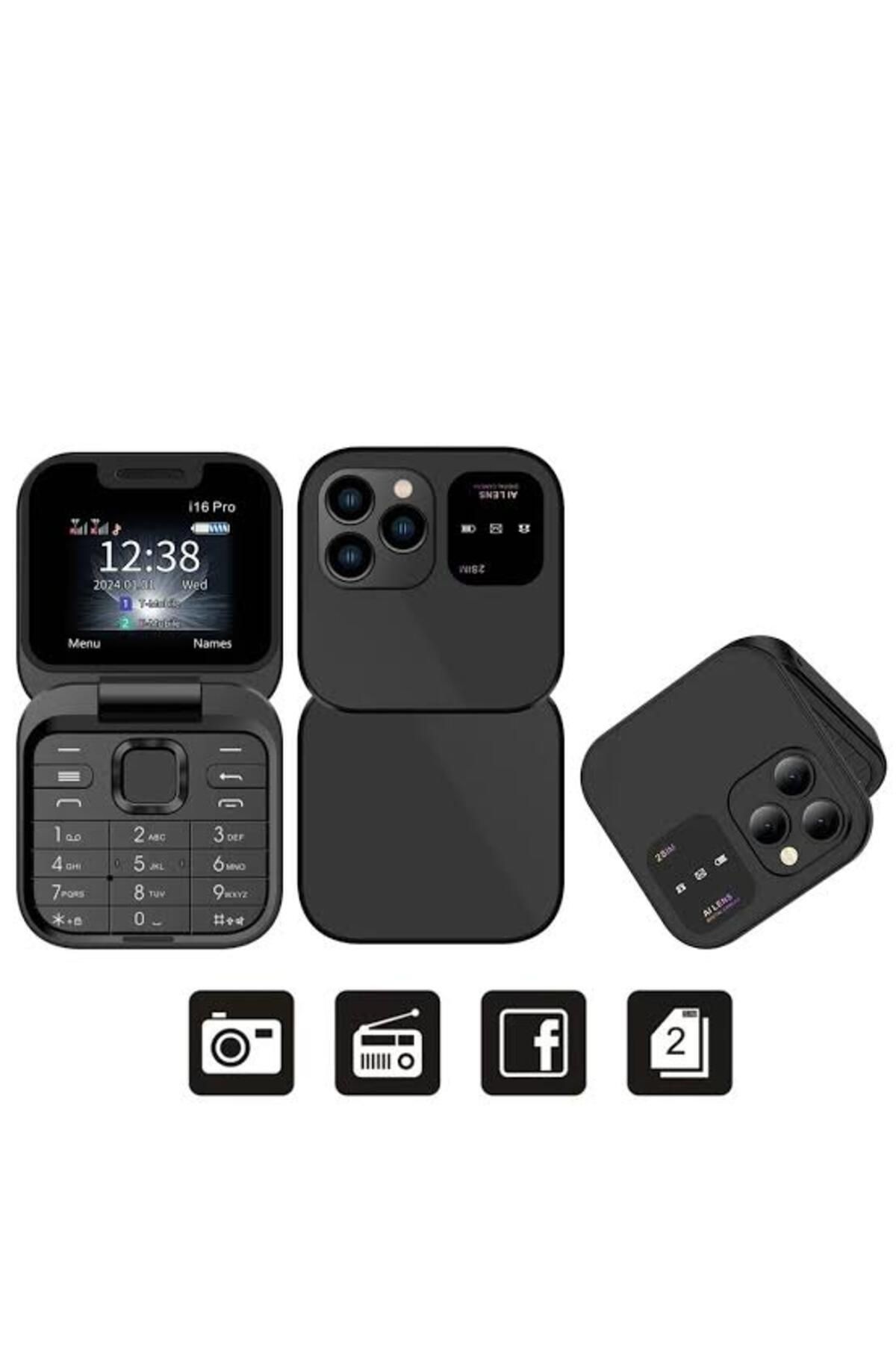 Bade Shop Apple Model Mini Tuşlu Cep Telefonu I16 Pro (10 GÜN BATARYA SÜRESİ)
