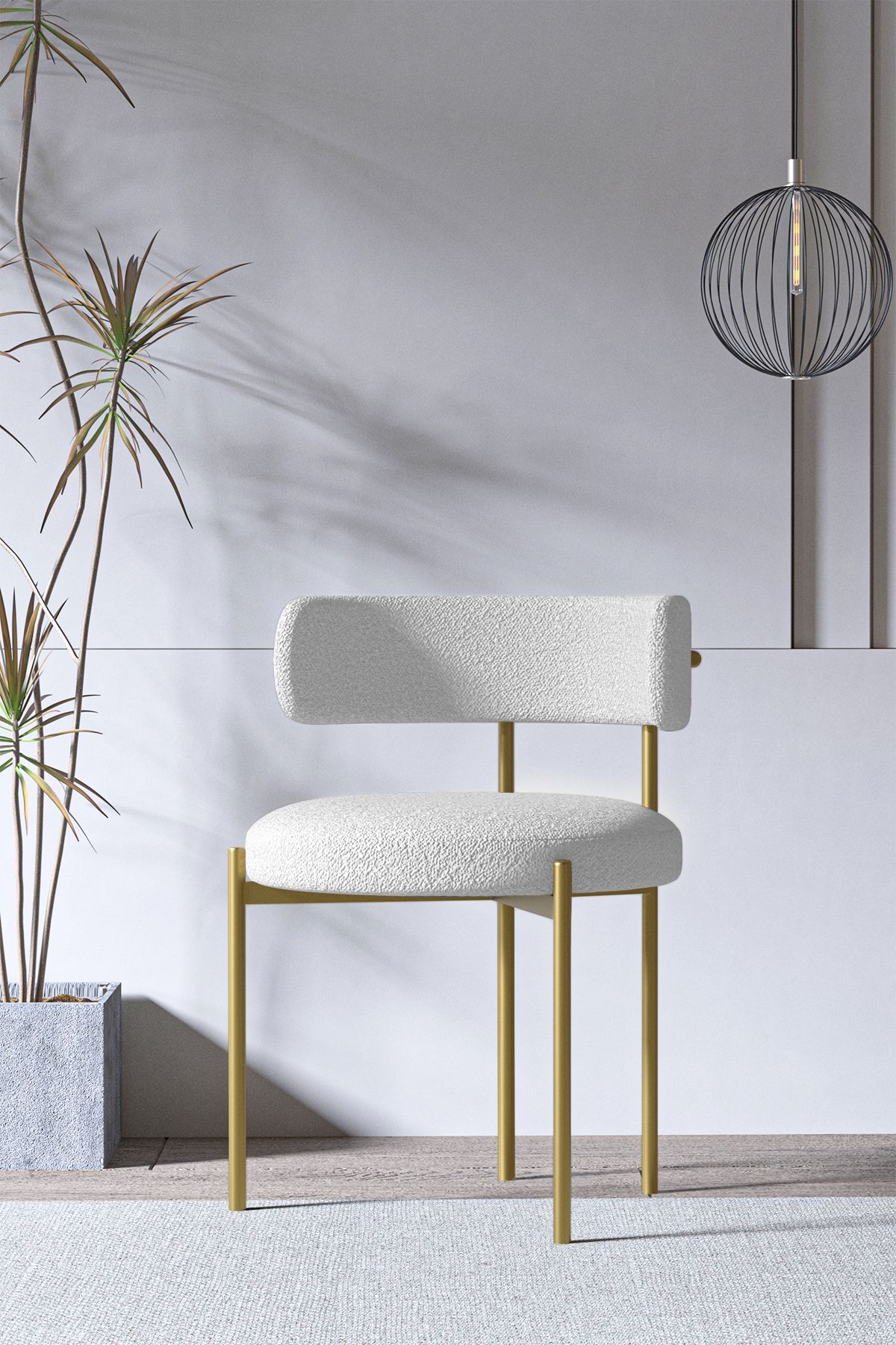 Ressa Home Venüs Mat Gold Metal Mutfak Sandalyesi Yemek Odası Sandalyesi Makyaj Sandalyesi (TEDDY SANDALYE)