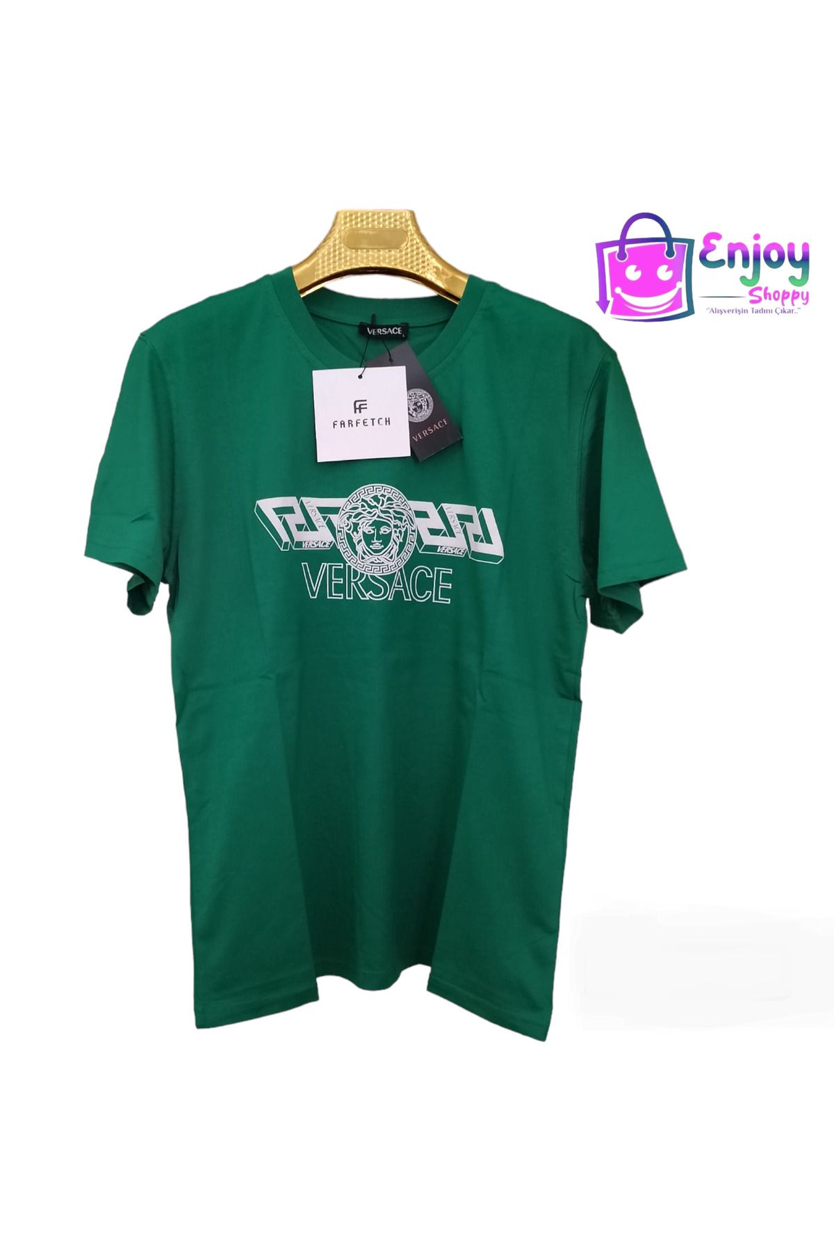 VERSECA Yeşil Erkek T-shirt Kabartma baskılı tişört