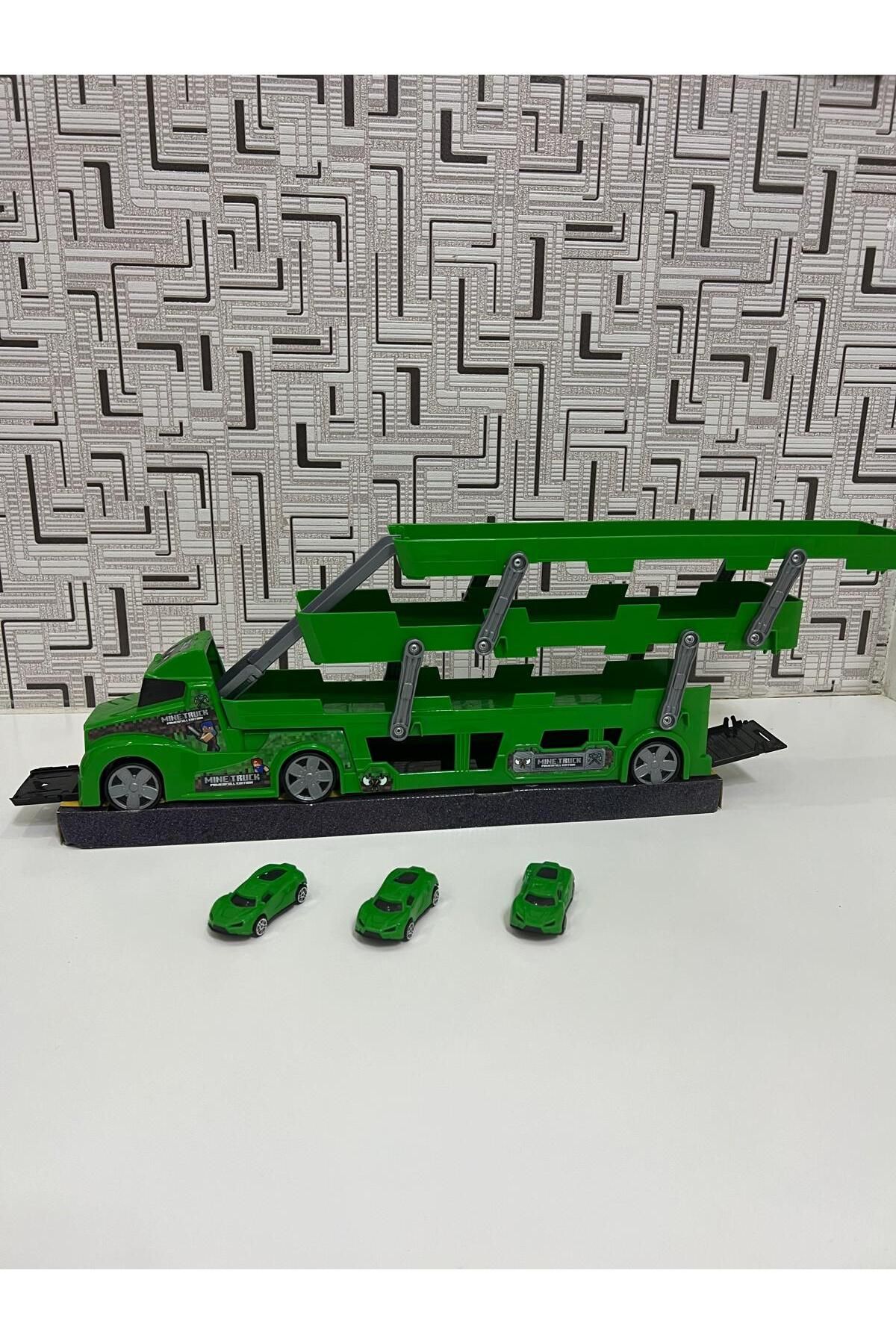 KİNKU 3 Katlı Minecraft Araç Taşıyıcı Tırı - Araba Fırlatıcı Cars Transporter Tır Oyun Seti