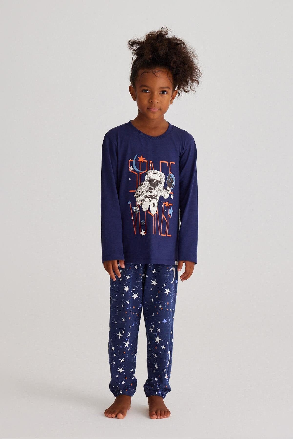 Katia & Bony Space Kız Çocuk Pijama Takımı Lacivert