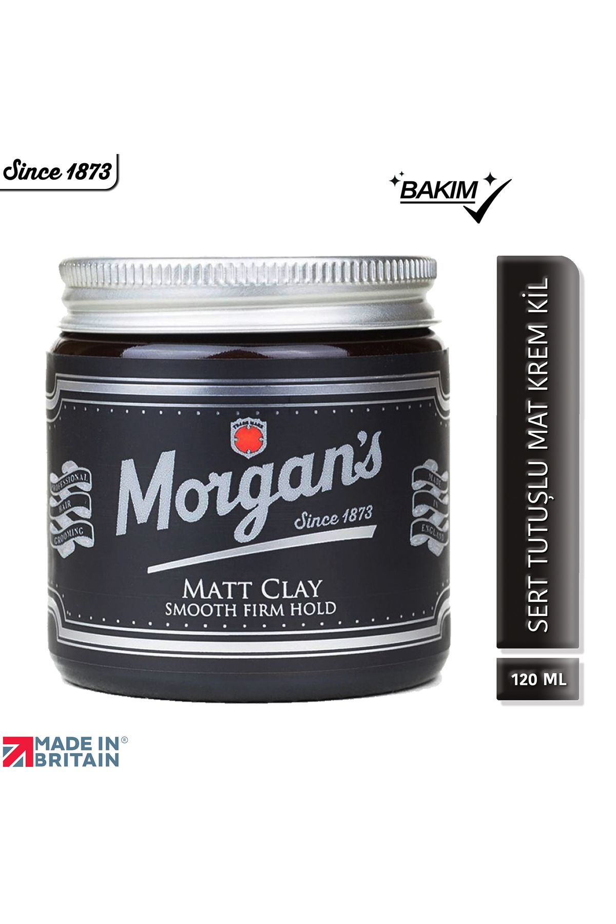 Morgan's Pomade Morgan's Matt Clay Smooth Firm Hold - Güçlü Tutuş Sağlayan Şekillendirici Kil 120 ml