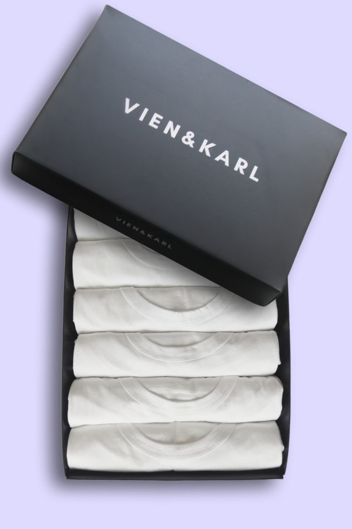Vien&Karl Erkek Beyaz 6'lı Premium Kutuda Pamuk Atlet