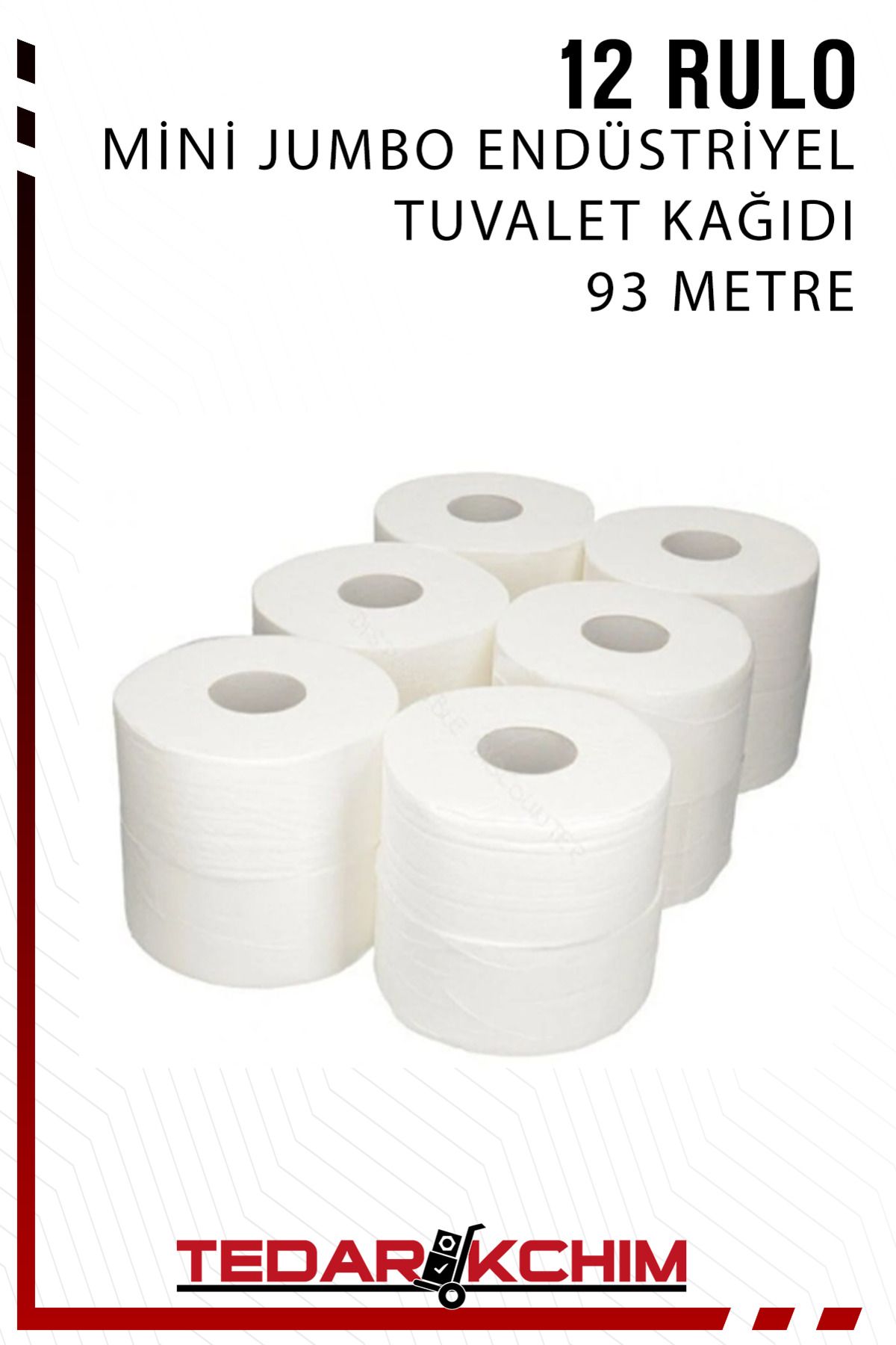Koza End Mini Jumbo Endüstriyel Tuvalet Kağıdı 12 Rulo (93 Metre)