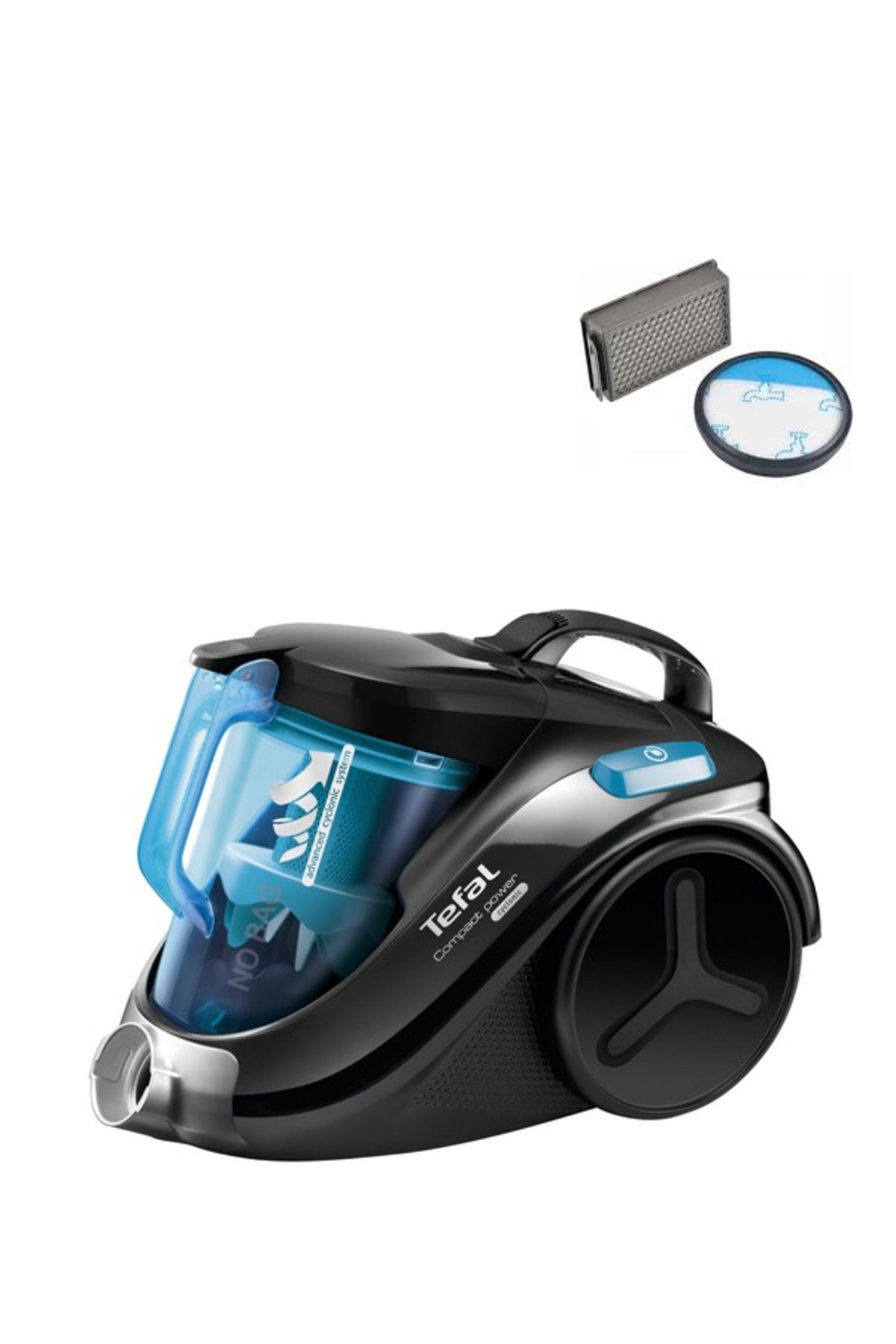 TEFAL TW3751 Compact Power Cyclonic Toz Torbasız Elektrikli Süpürge - Mavi 750W