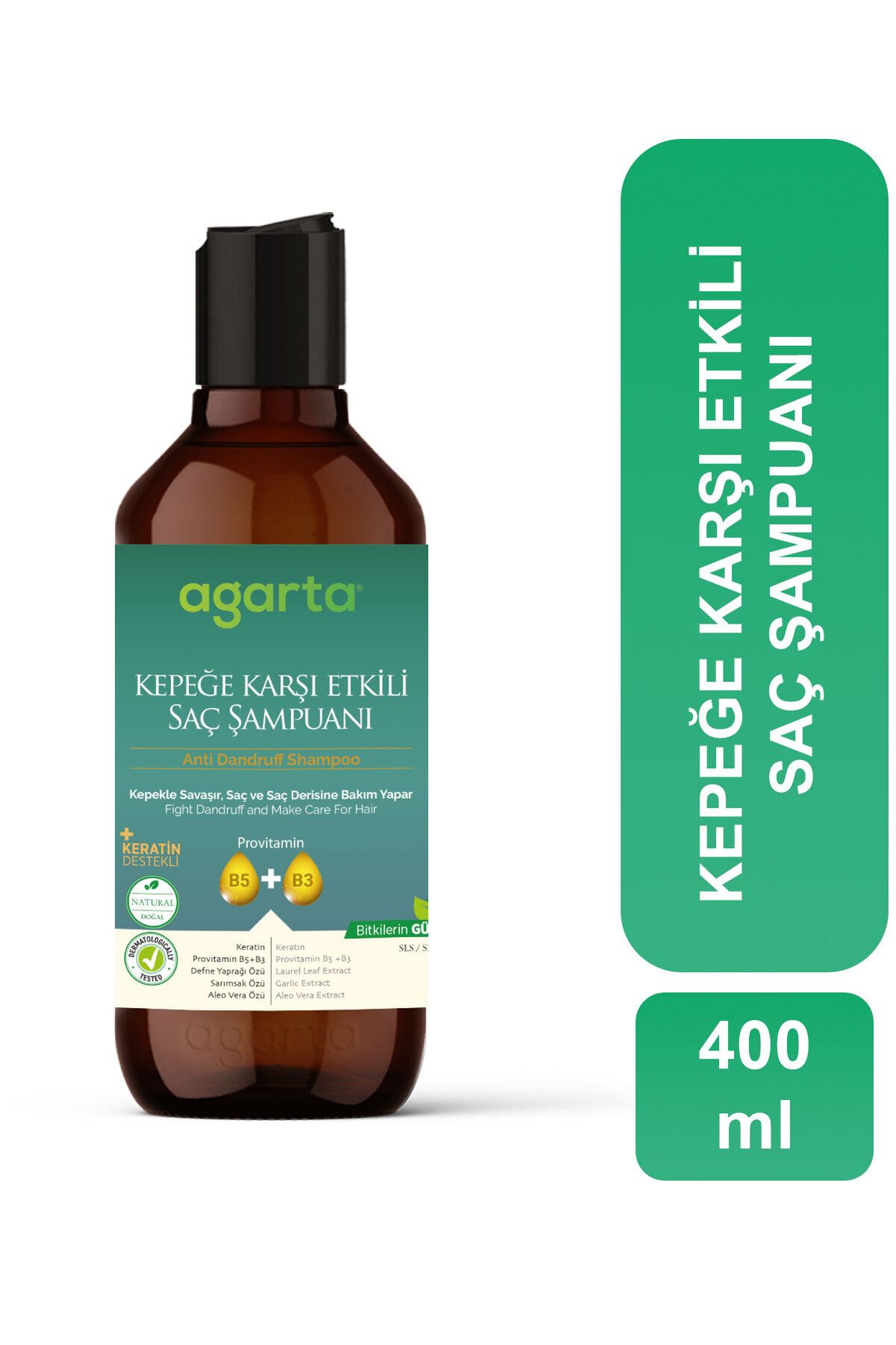 Agarta Doğal Kepeğe Karşı Etkili Şampuan 400 ml (VEGAN,TUZSUZ)