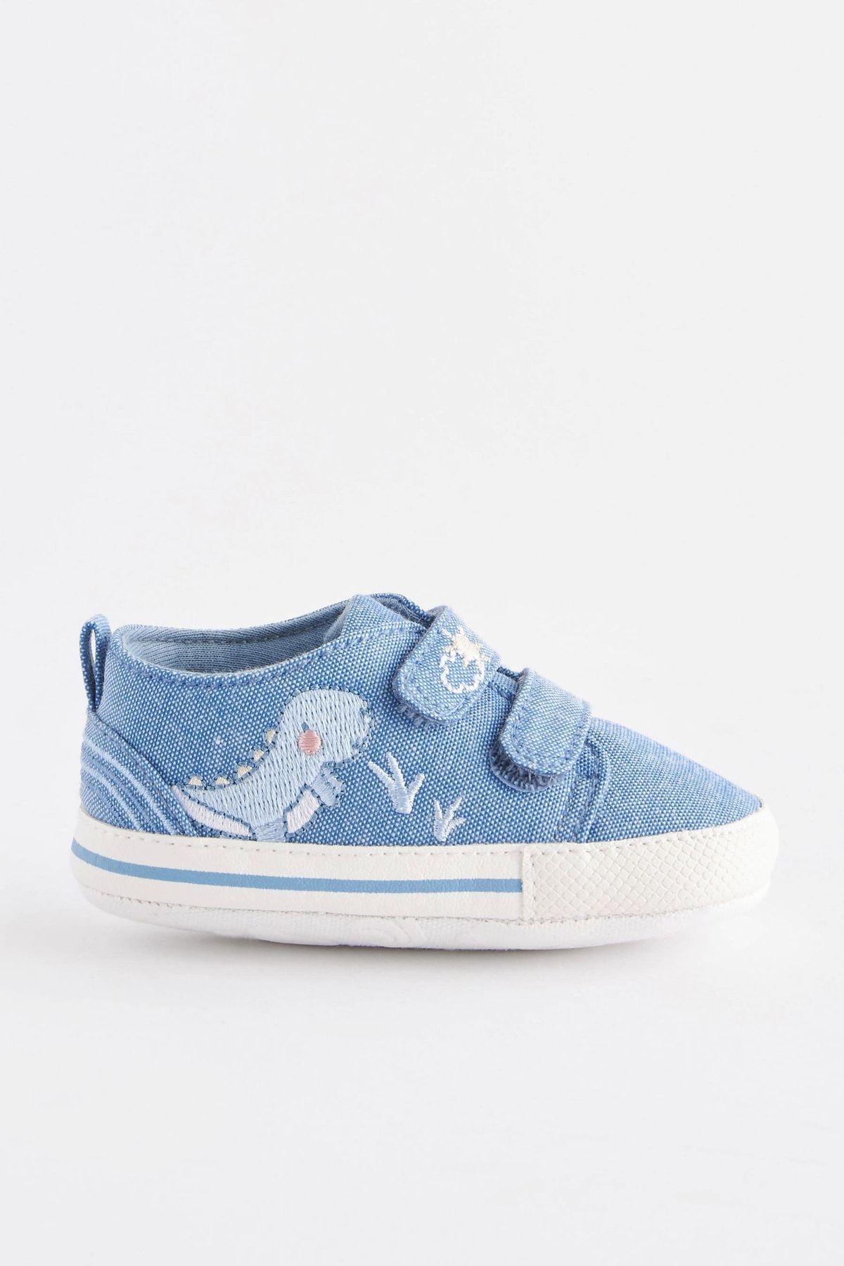 Next Baby Mavi Denim Dinazor Desenli Yumuşak Taban Bebek Ayakkabı