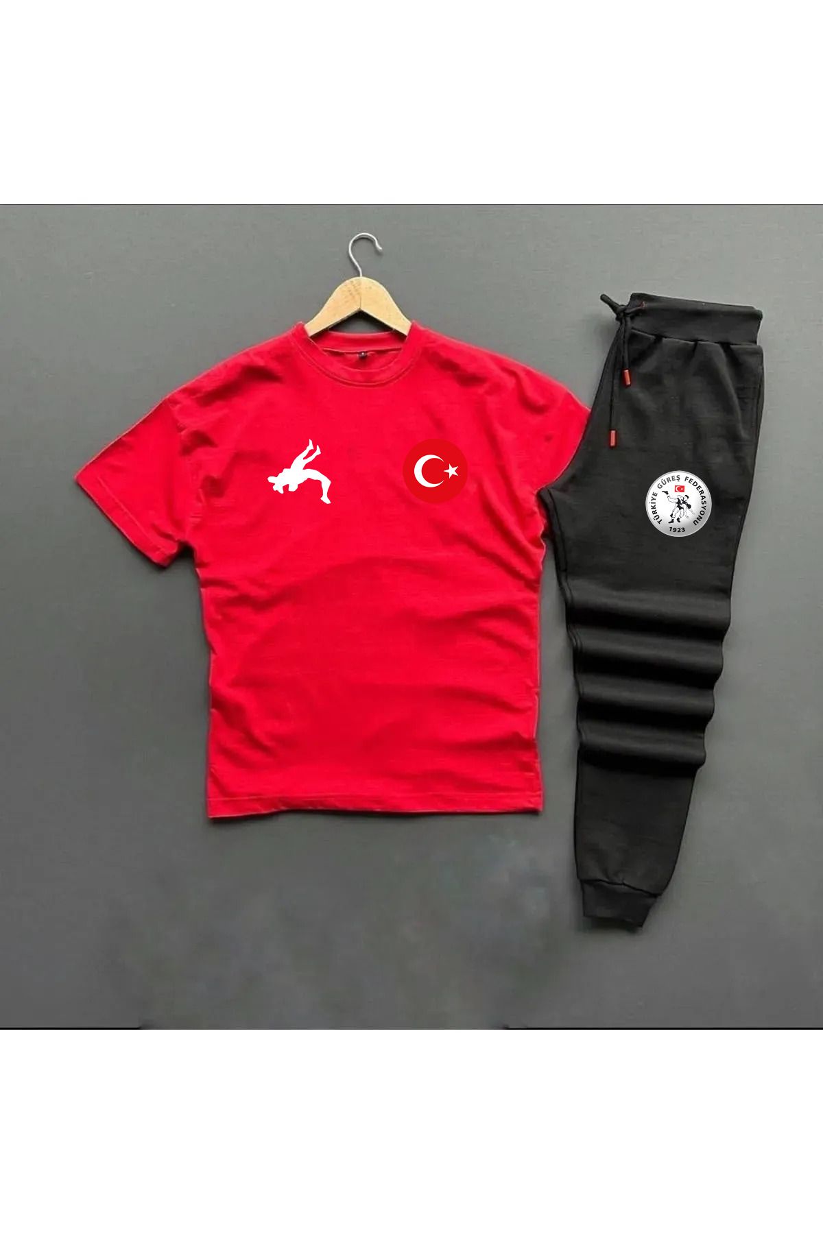 Pisa Art Güreş Türkiye Milli Takım Özel Tasarım Oversize tshirt -Slim Eşofman Altı