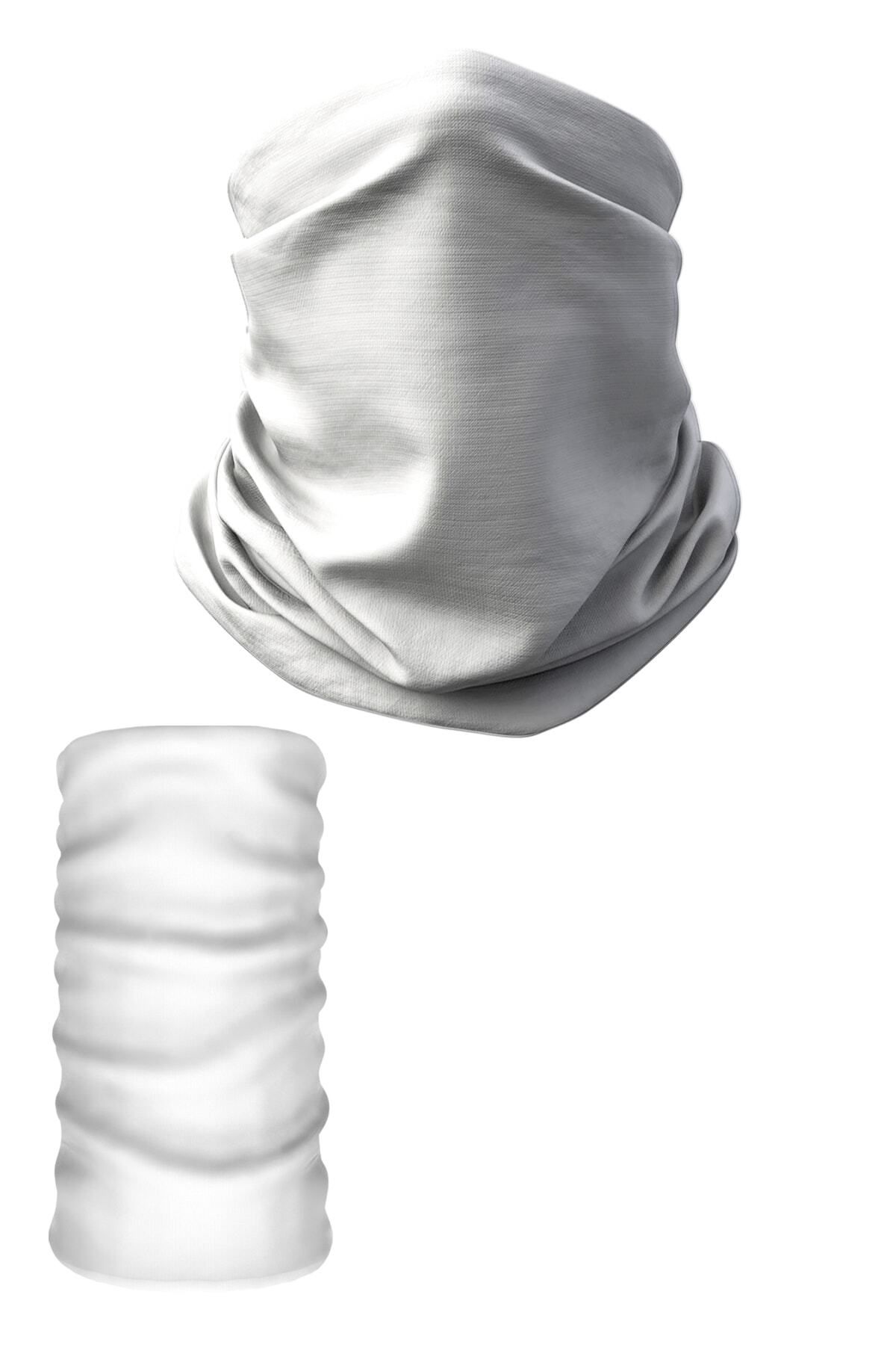 e-Taktik Beyaz Kask Içi Maske Dikişsiz Tüp Boyunluk Bandana Saç Bandı Toka Bone
