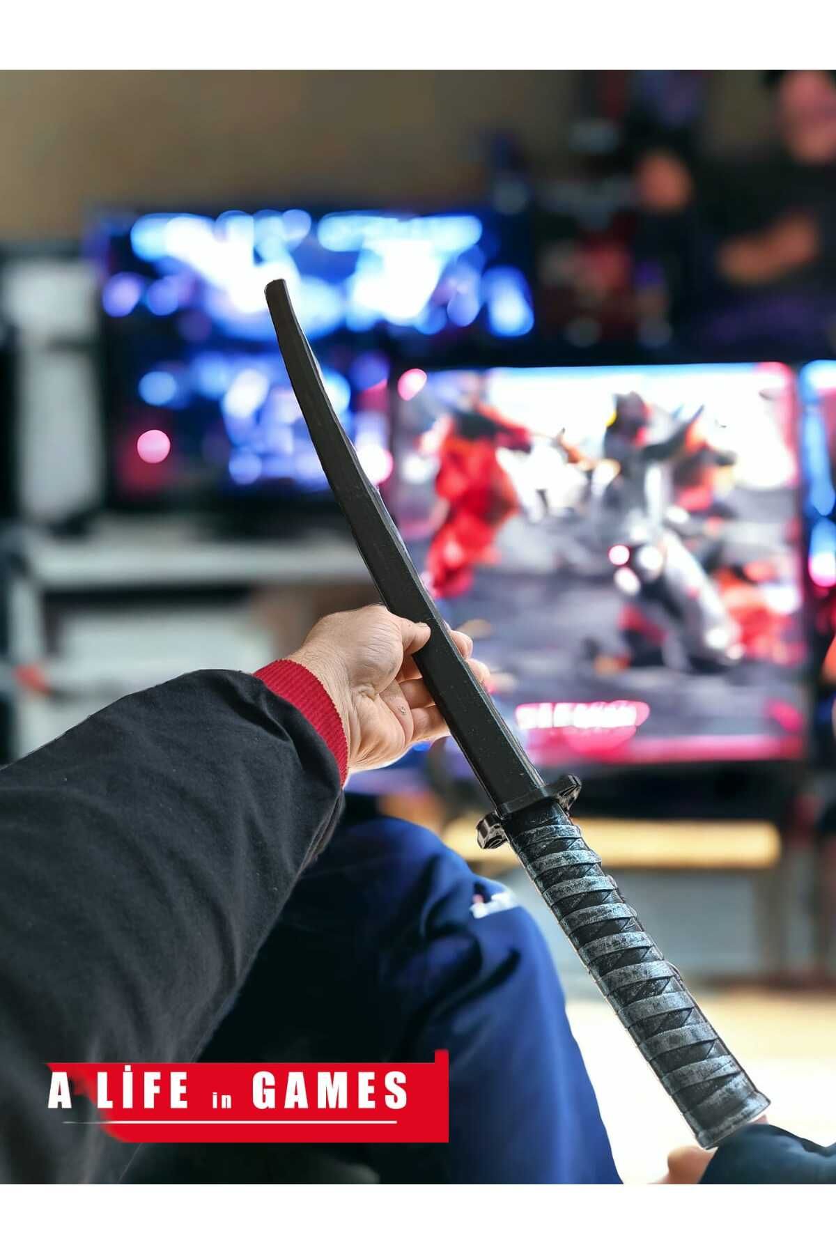 a life in games Katlanabilir Katana Kılıç - Katlanan Oyuncak Içinden Açılır Plastik Sword 19x75 Cm
