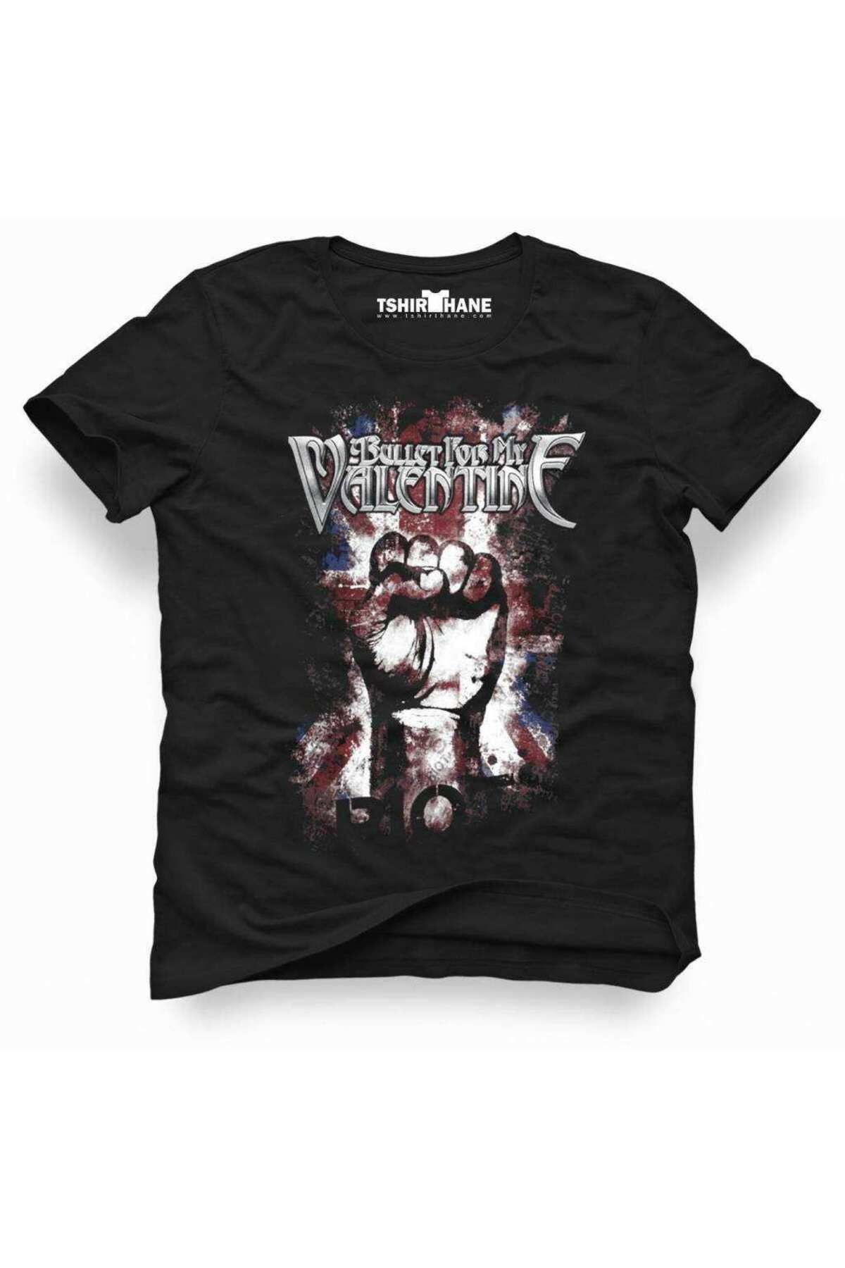 Tshirthane Bullet For My Valentine Rock Metal Müzik Baskılı Erkek Dar Kesim Slim Fit T-shirt