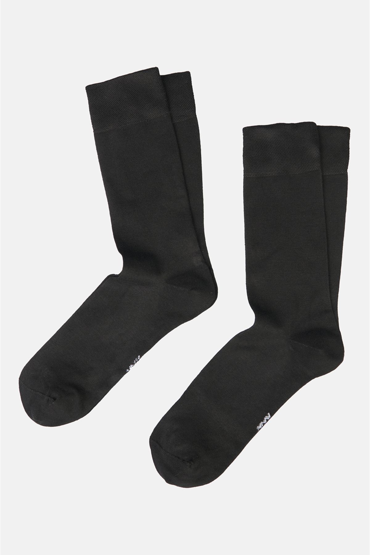 Avva Erkek Siyah Düz Bambu Soket Çorap E008551