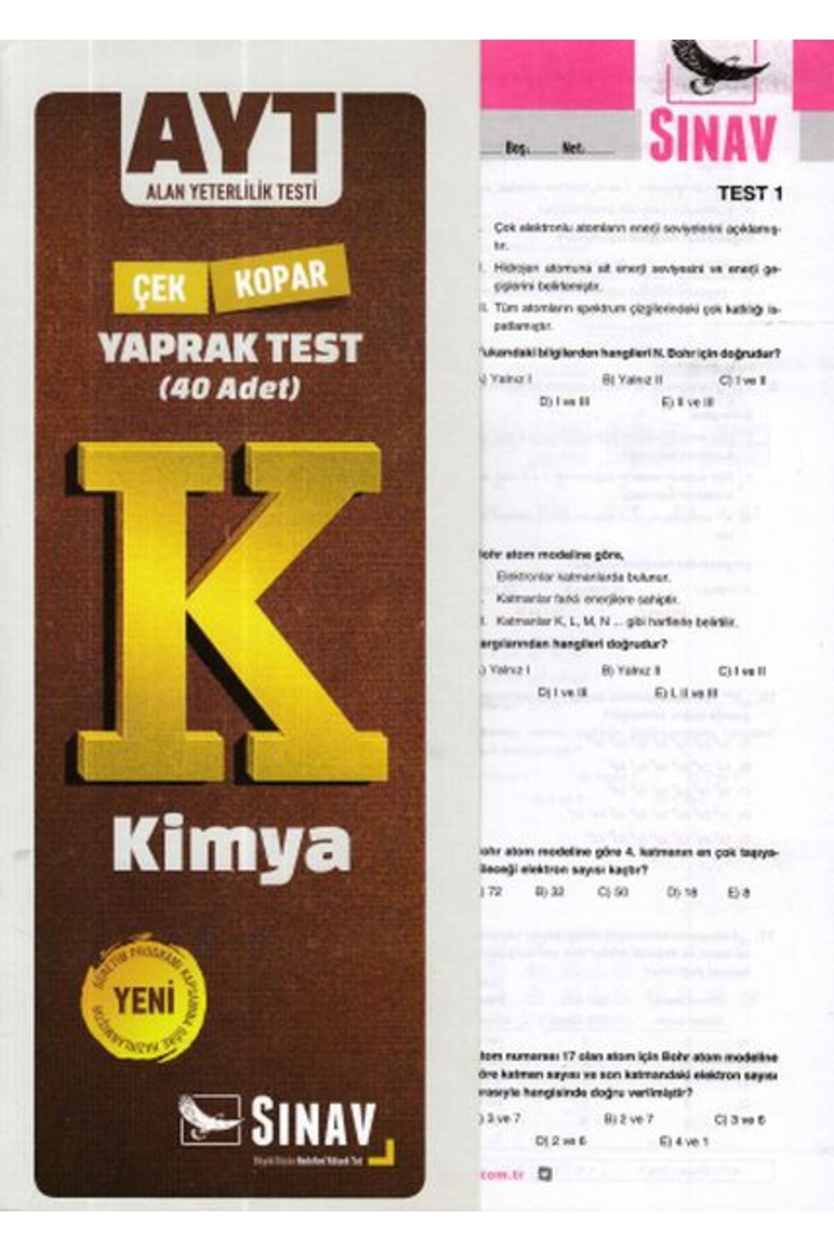 Sınav Yayınları Sınav AYT Kimya Yaprak Test (Yeni) Sınav Dergisi Yayınları kitap