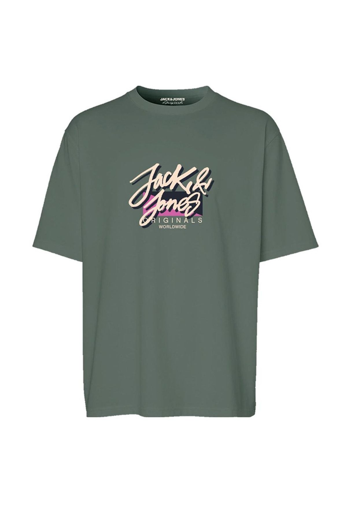 Jack & Jones JORTAMPA TEE SS CREW NECK Haki Erkek Kısa Kol T-Shirt