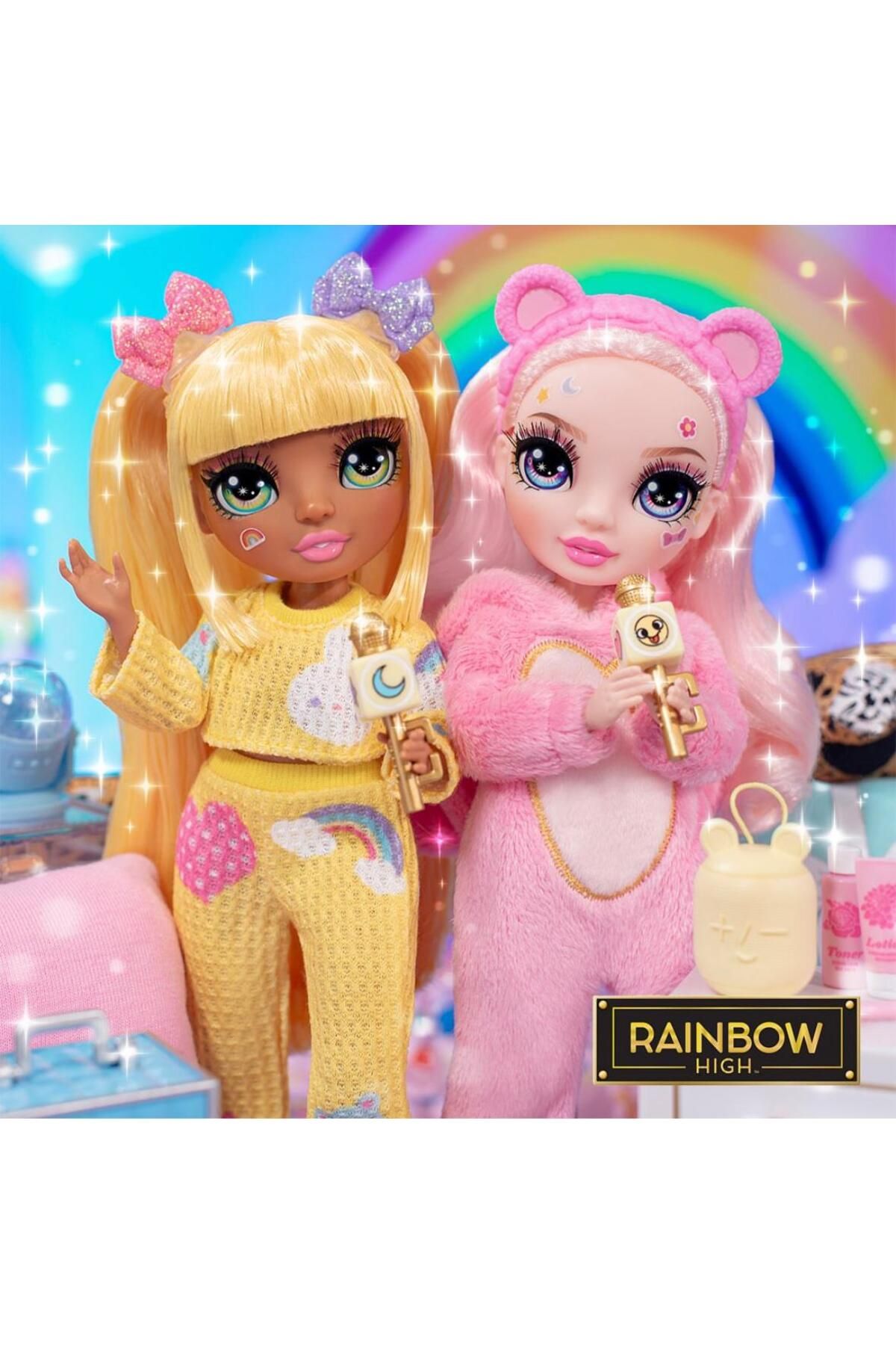 Adore Oyuncak Rainbow High Jr. High Pijama Partisi Bebeği 2 li Set  ( pembe - sarı )