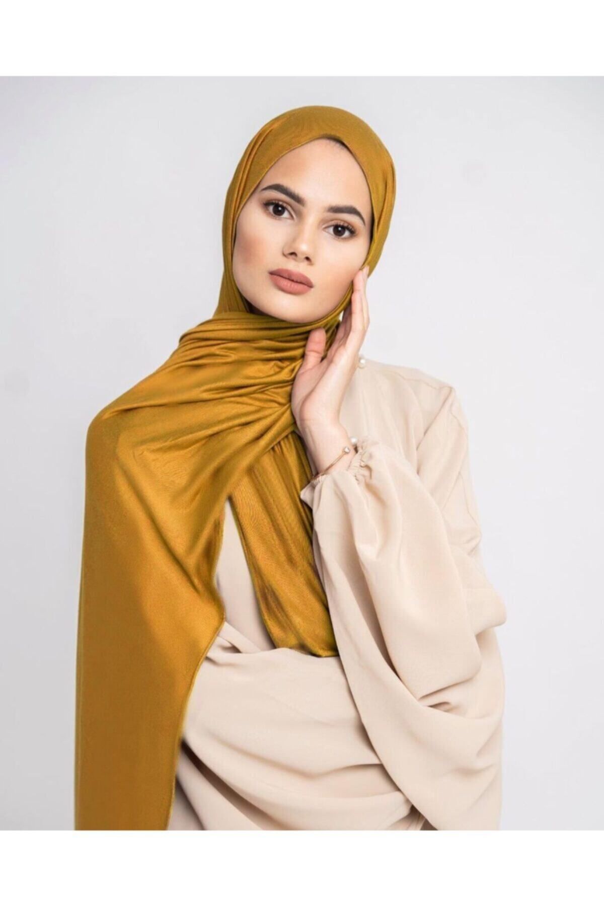 Organic Tesettür Penye Şal Hijap Modeli-bakır