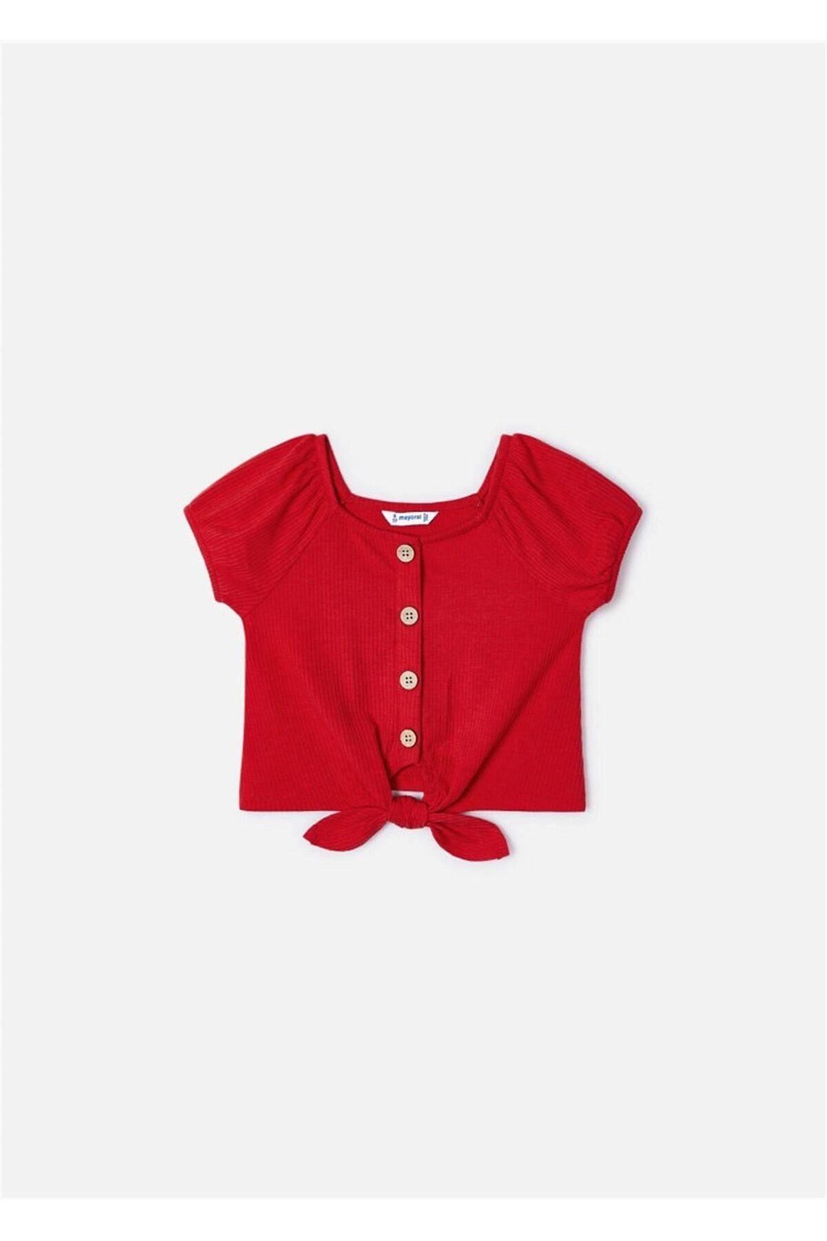 Mayoral Kız Çocuk Nervürlü Tişört Kırmızı 3086