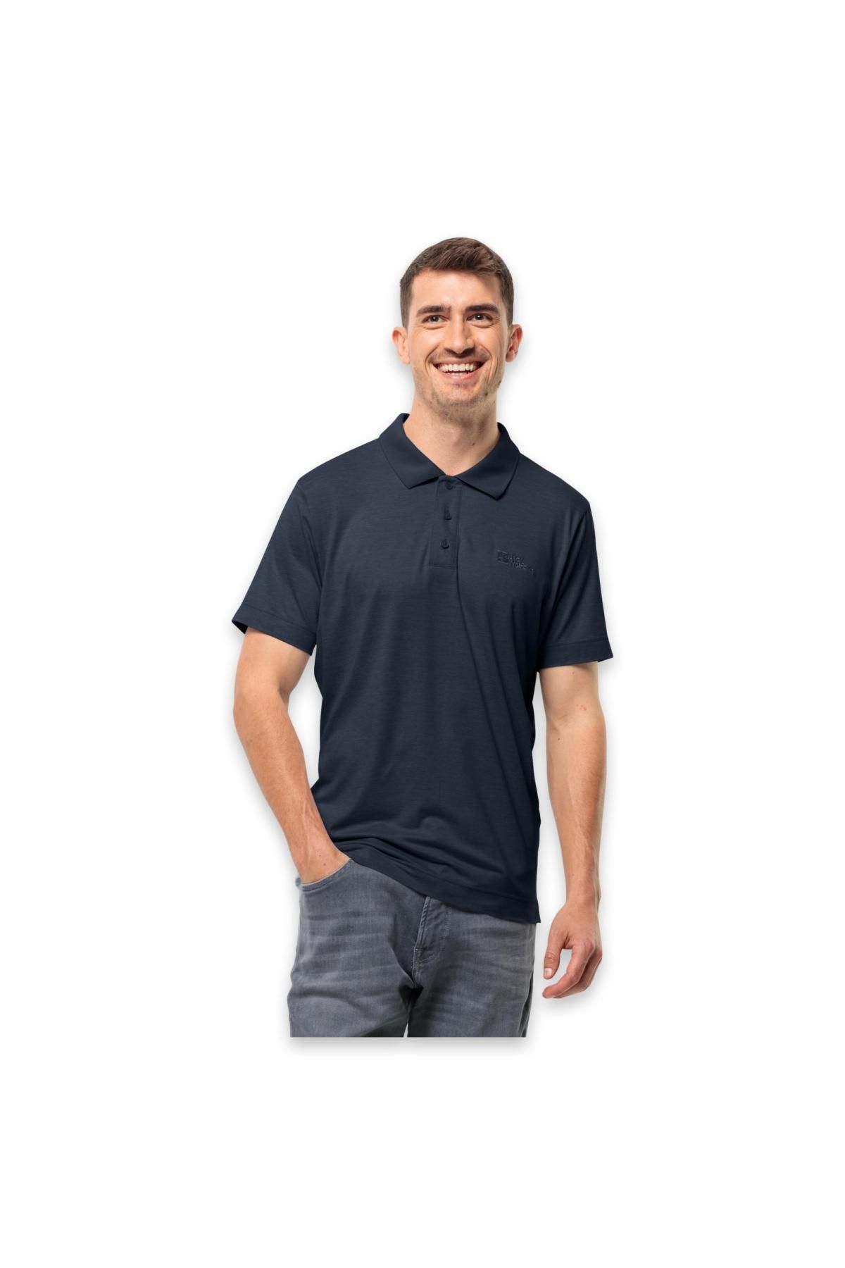Jack Wolfskin 1809721Tr Travel Polo M Lacivert Erkek T-Shirt