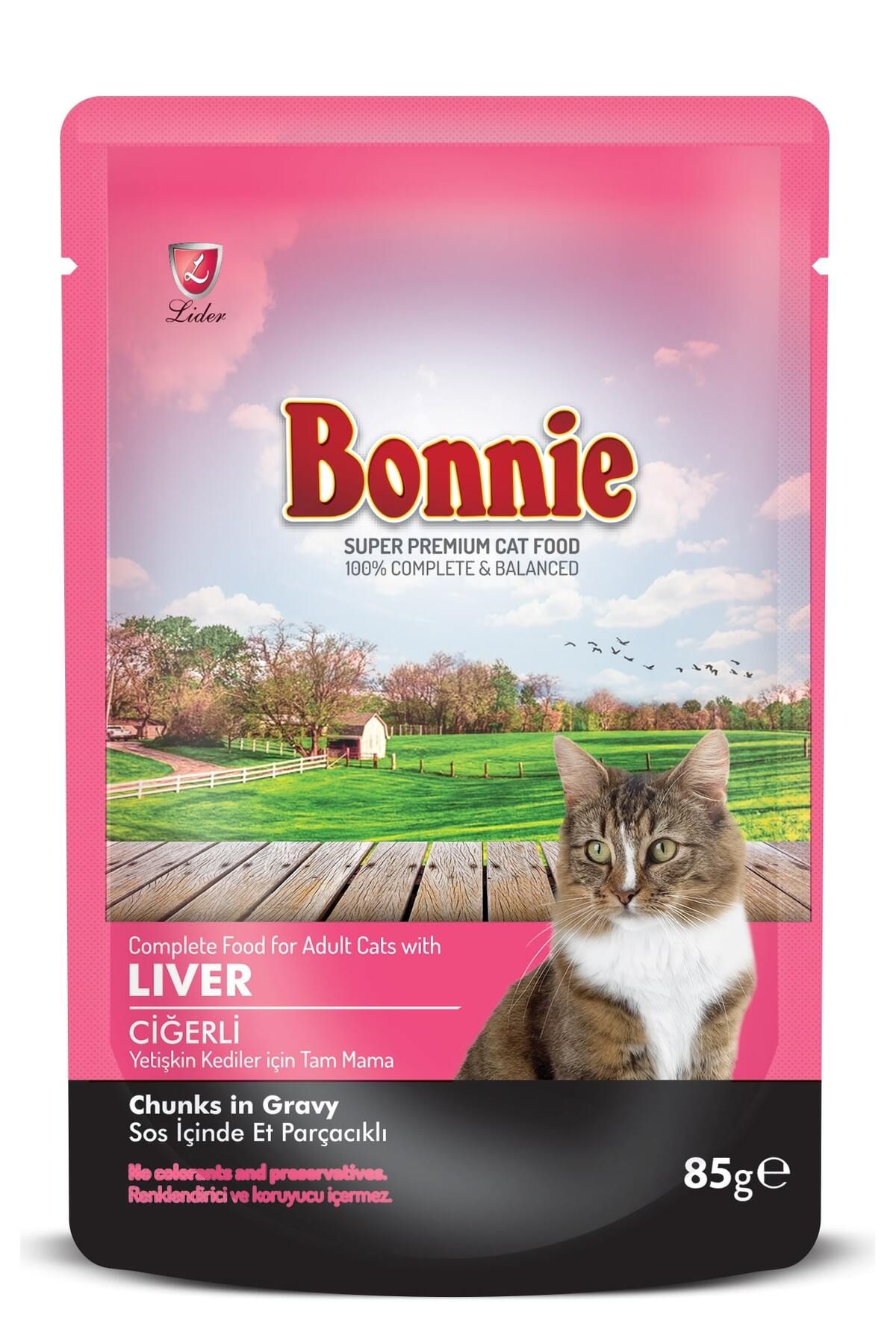 Bonnie Kuzu Etli & Ciğerli Pouch Yetişkin Kedi Maması 85 Gr x 6 Adet