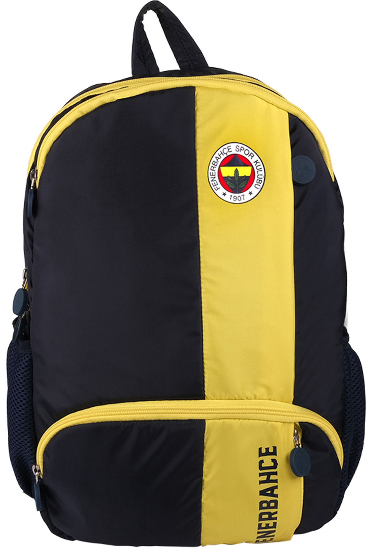 Fenerbahçe Lisanslı Sarı Şeritli Renkli Logo Baskılı Sırt Çantası 2 Bölmeli 24738 Lacivert