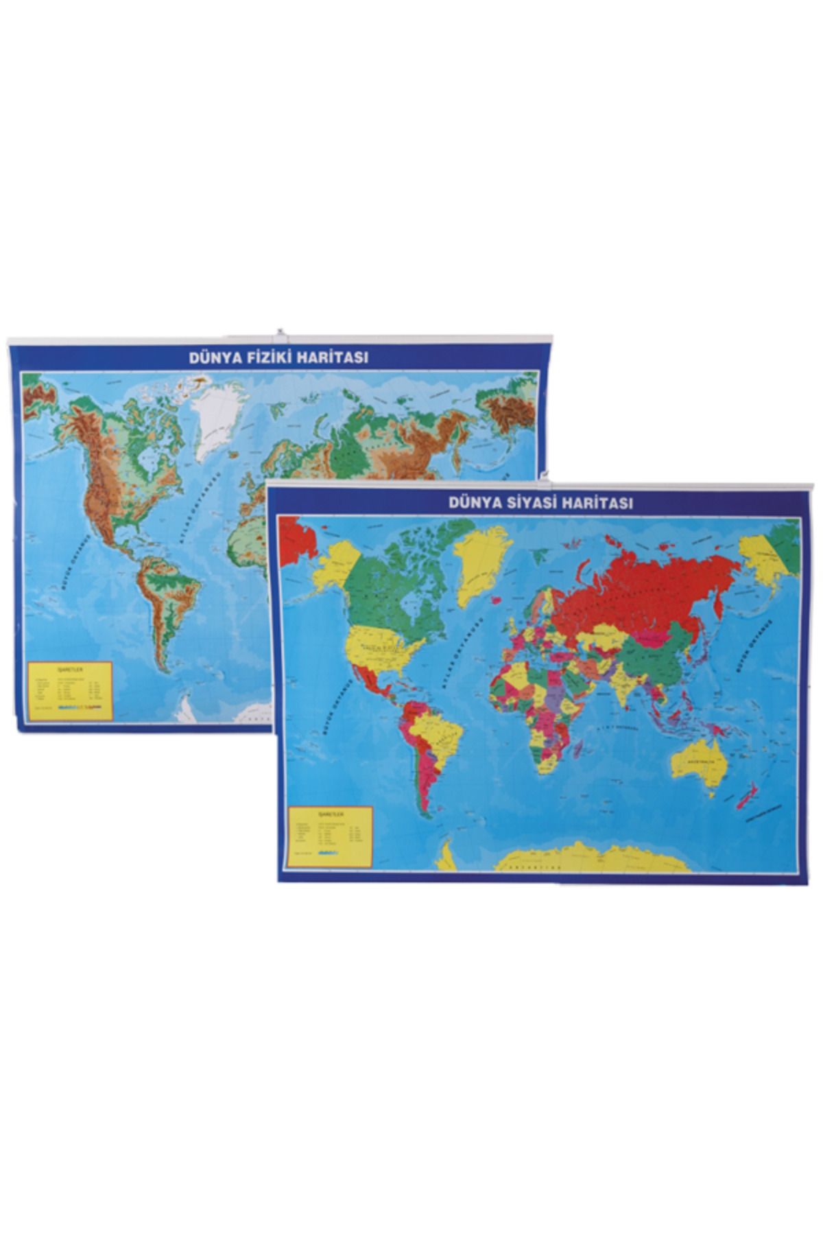 Gülpaş Harita Dünya Siyasi-Fiziki Çıtalı 70x100 998