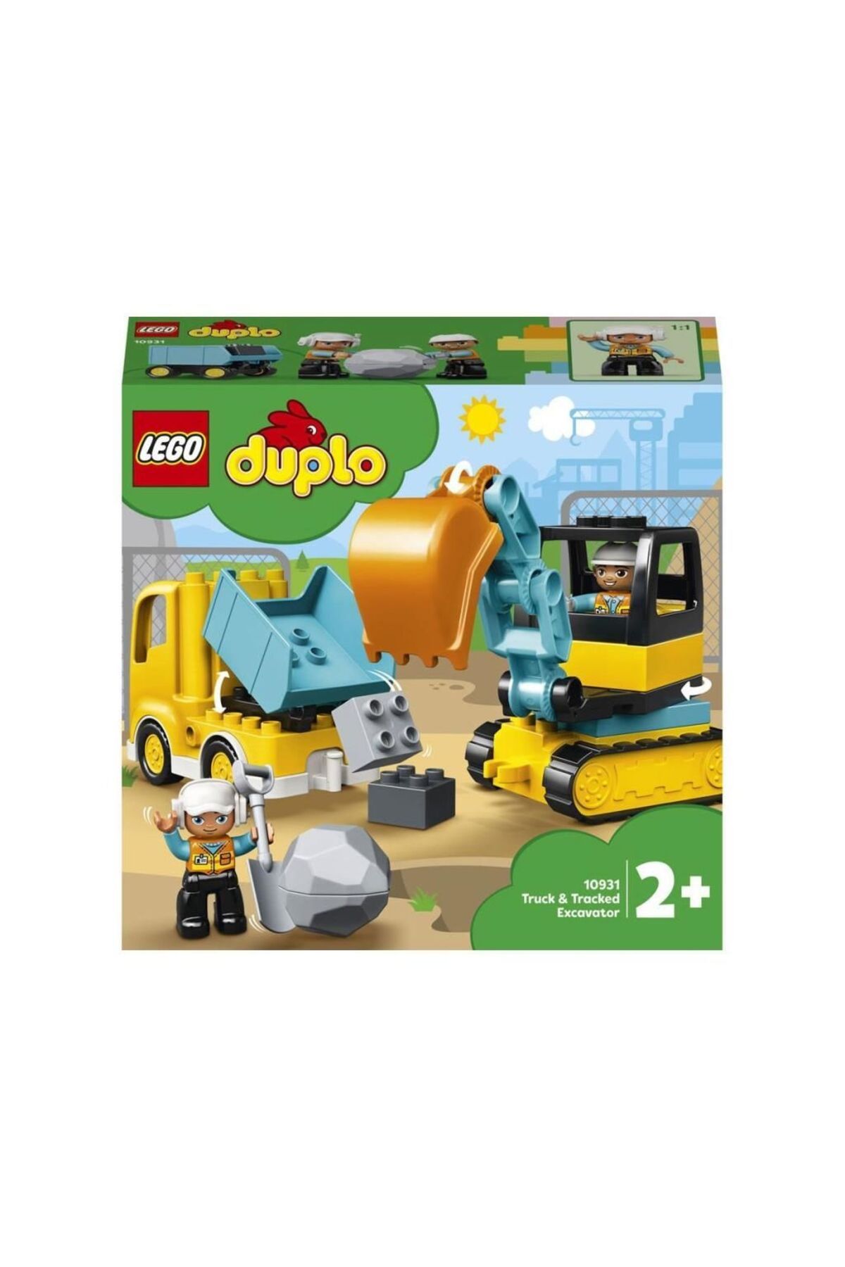 Genel Markalar Çocuk Eğitici ve Eğlenceli Town Kamyon ve Paletli Kazıcı 20 parça Lego Yapı Oyuncakları Seti